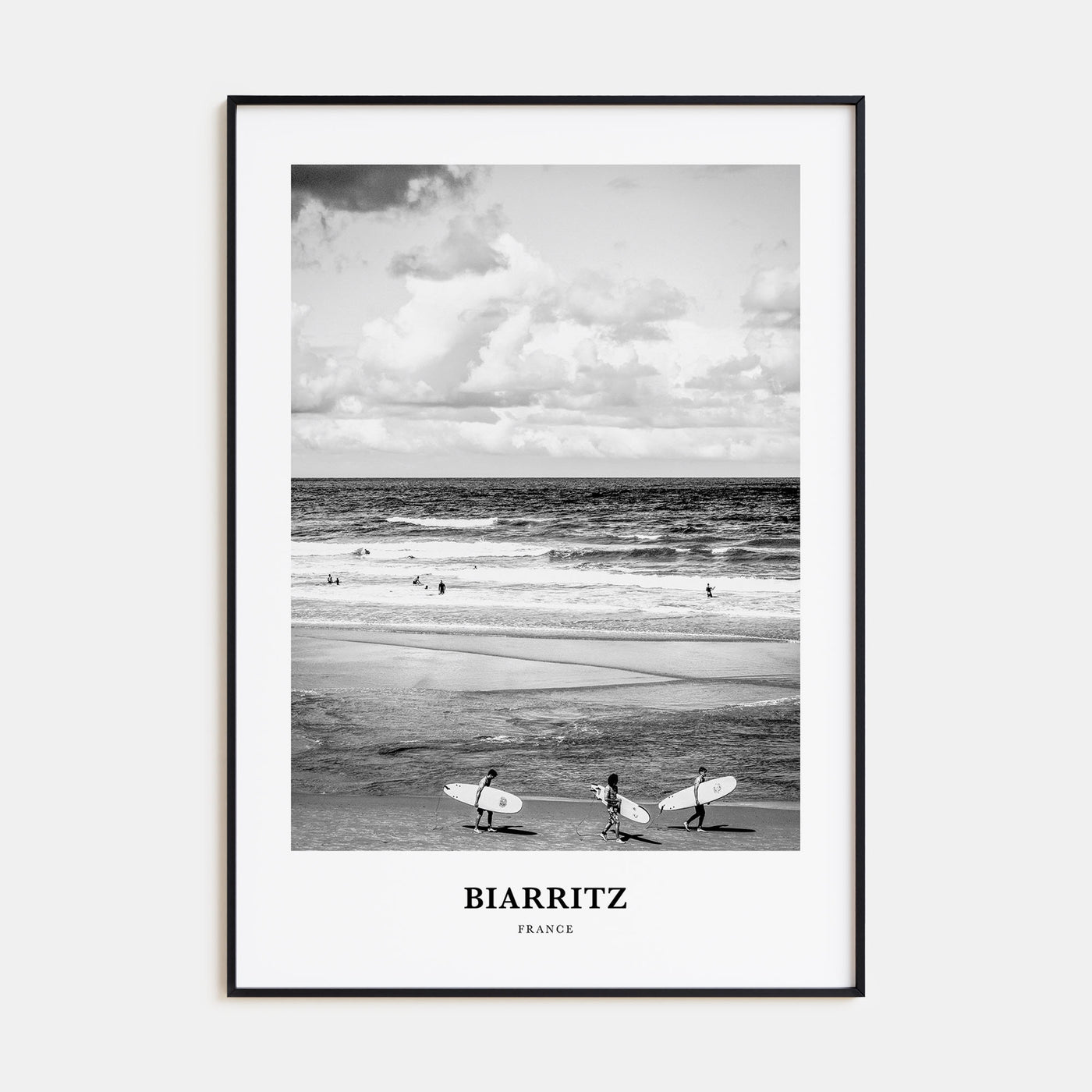 Biarritz Portrait B&W Poster
