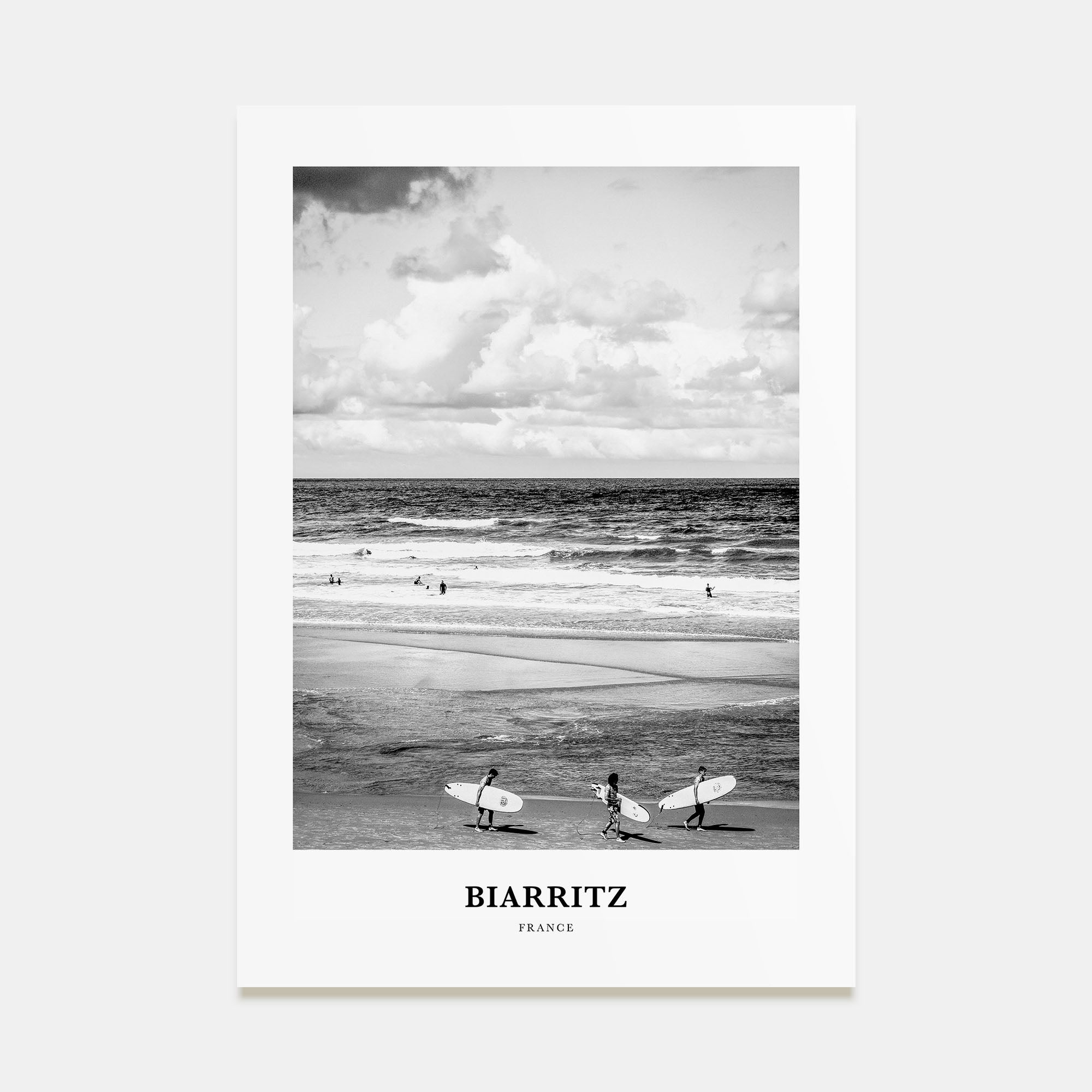Biarritz Portrait B&W Poster