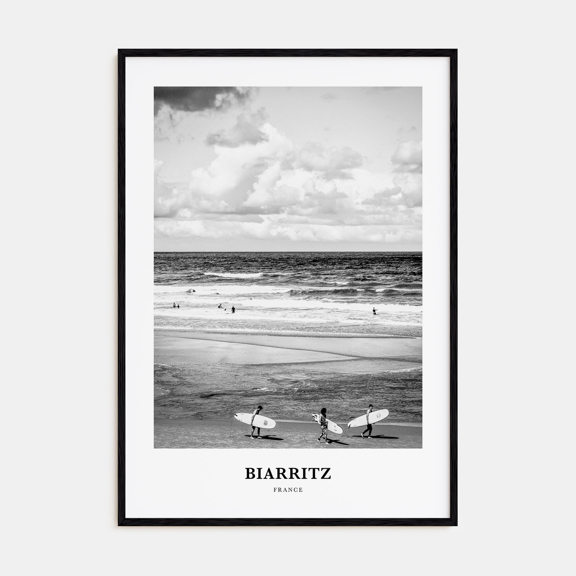 Biarritz Portrait B&W Poster