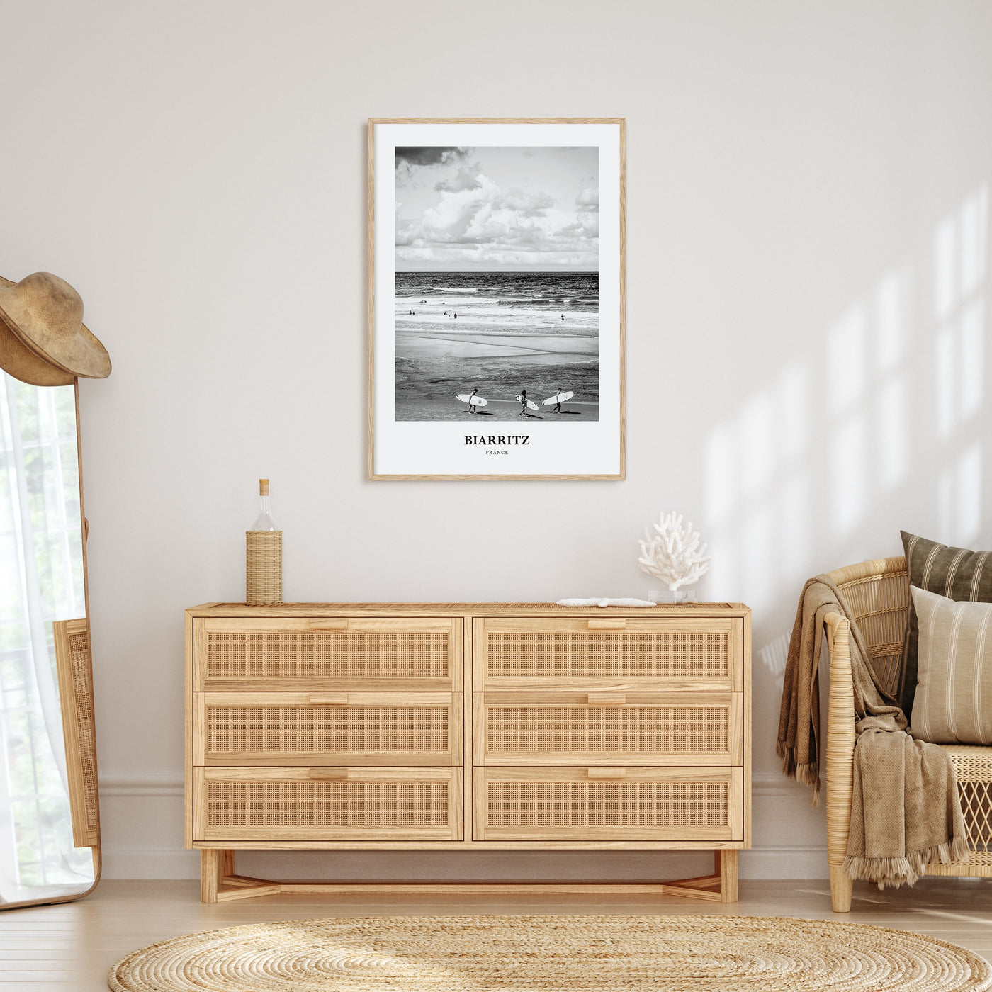 Biarritz Portrait B&W Poster