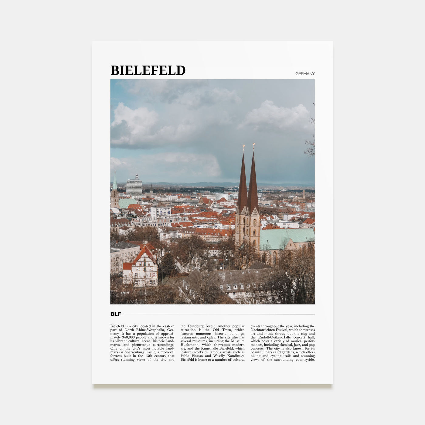Bielefeld Travel Color Poster