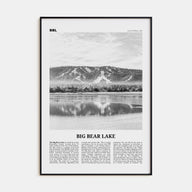 Big Bear Lake Travel B&W No 1 Poster