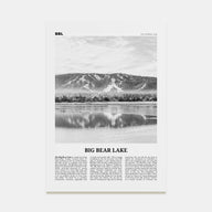 Big Bear Lake Travel B&W No 1 Poster