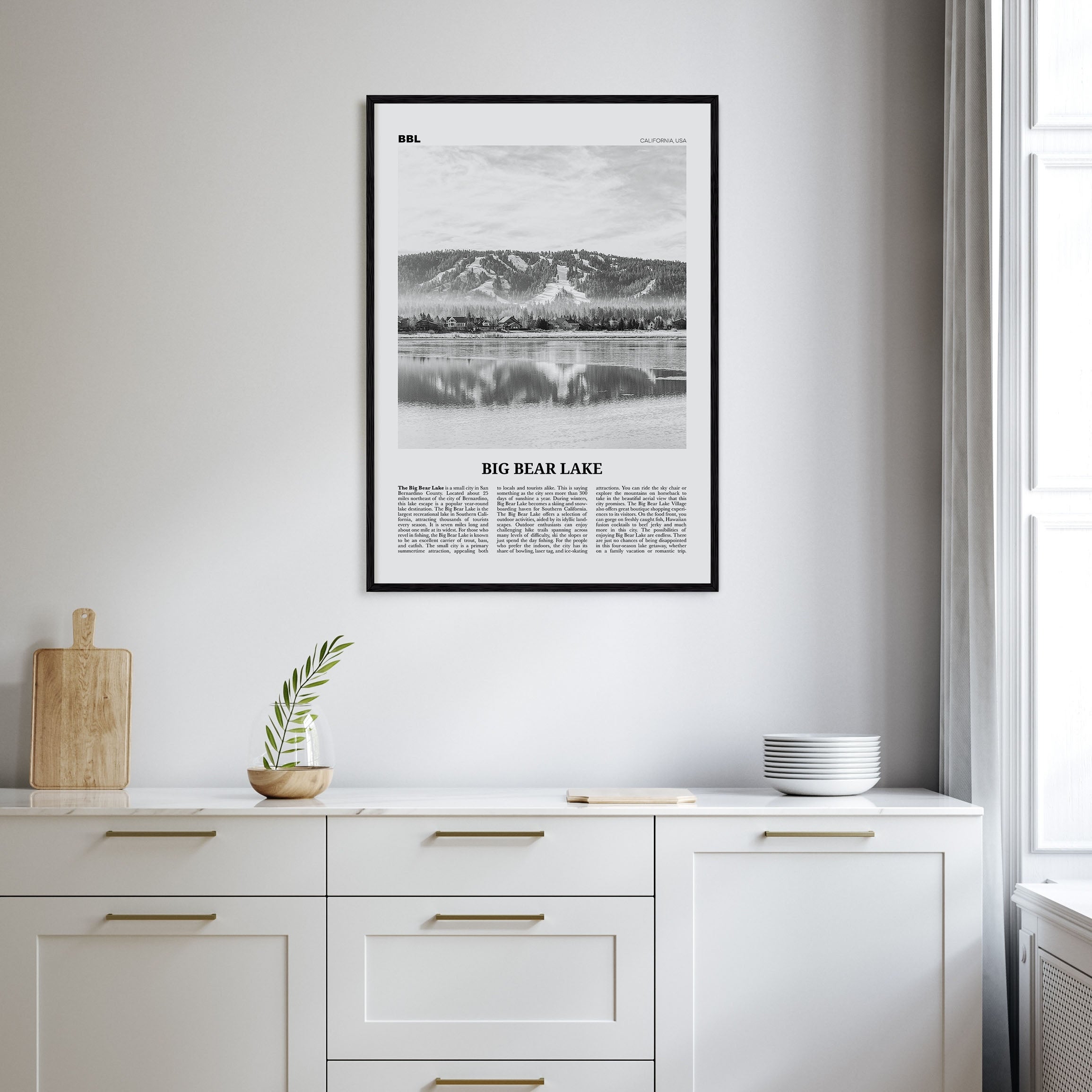 Big Bear Lake Travel B&W No 1 Poster