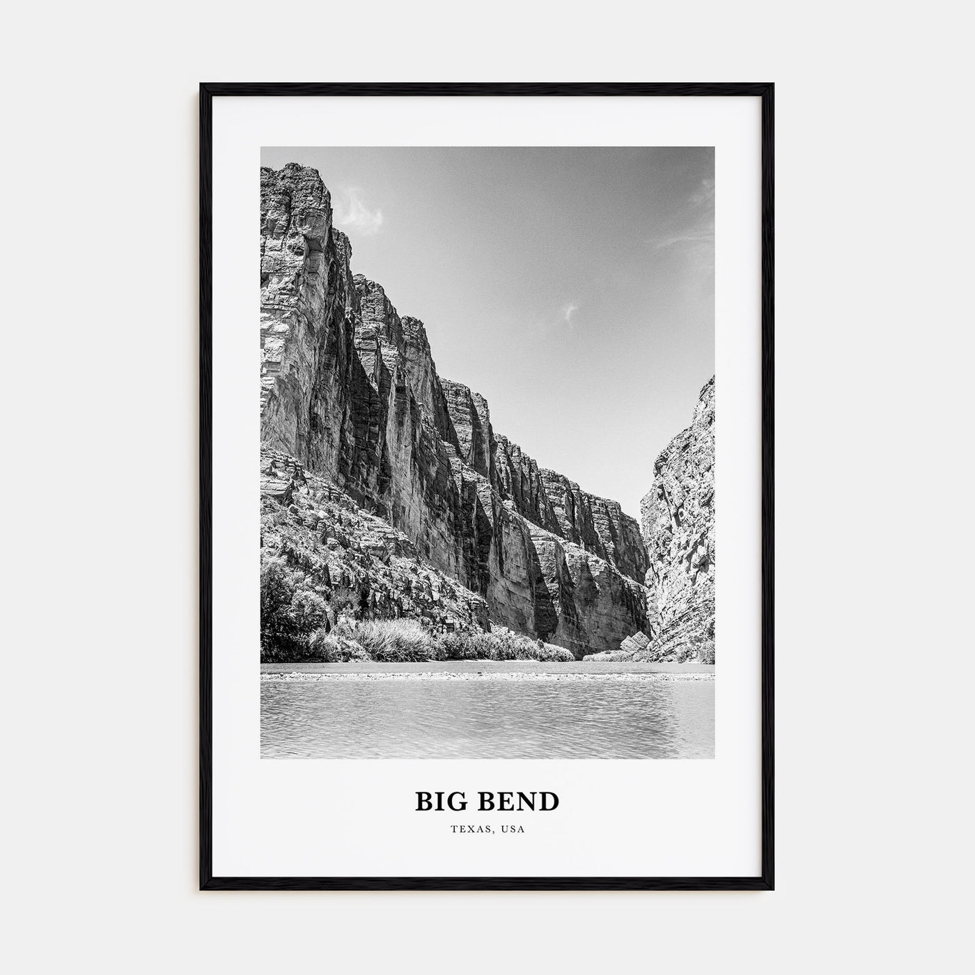 Big Bend National Park Portrait B&W Poster
