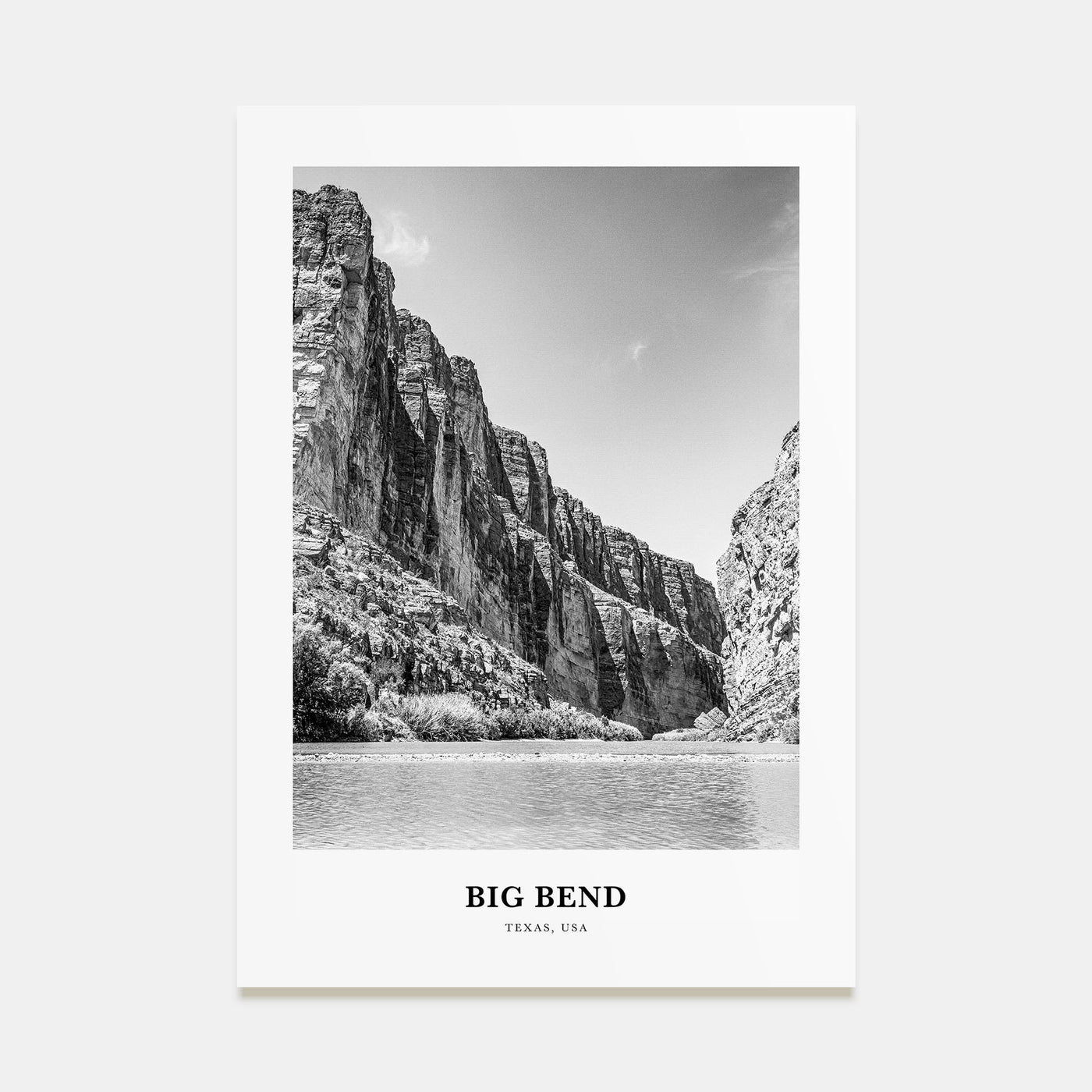 Big Bend National Park Portrait B&W Poster