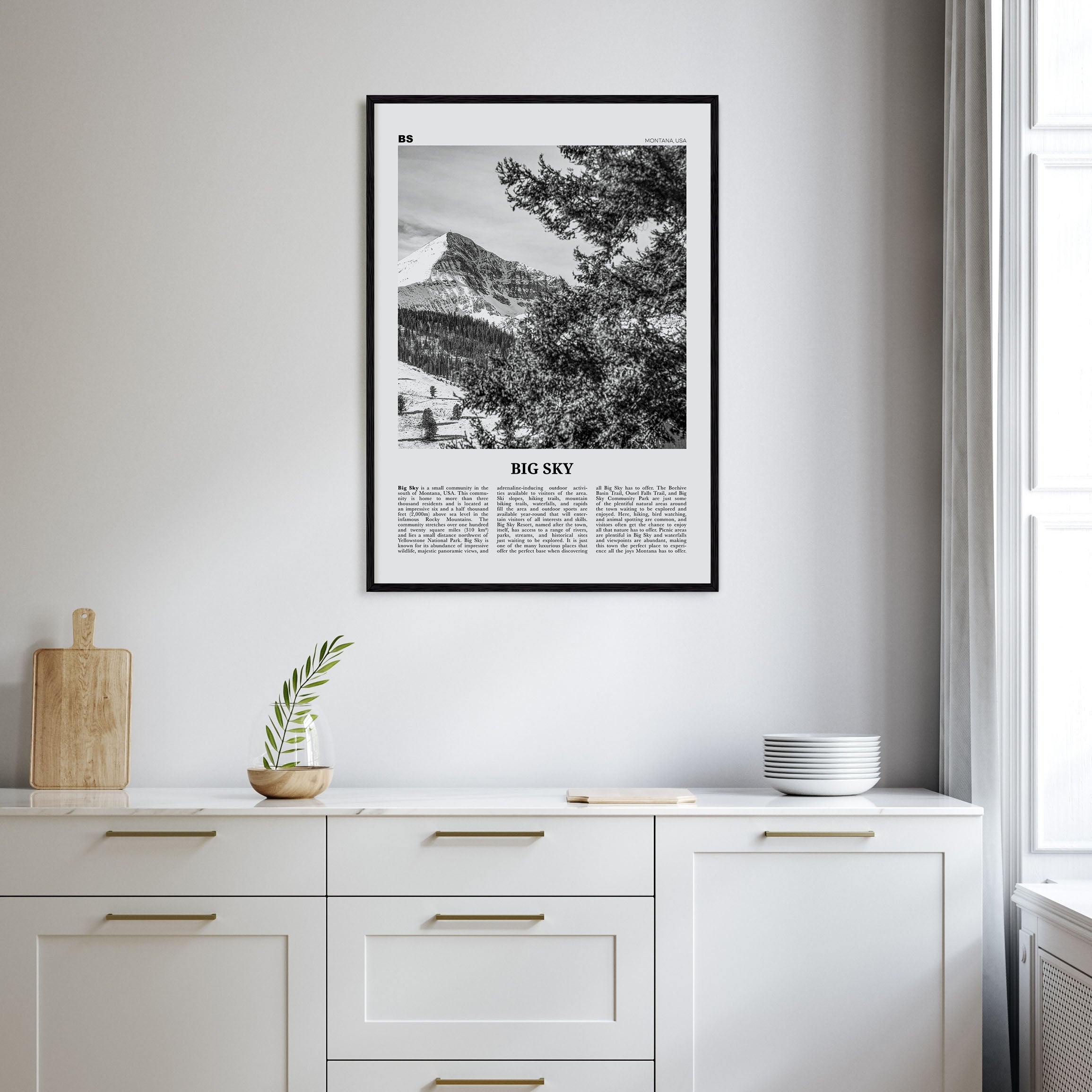 Big Sky Travel B&W Poster