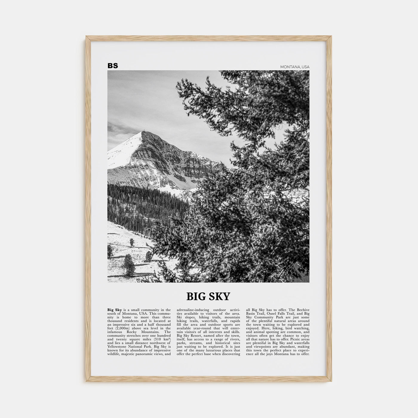 Big Sky Travel B&W Poster