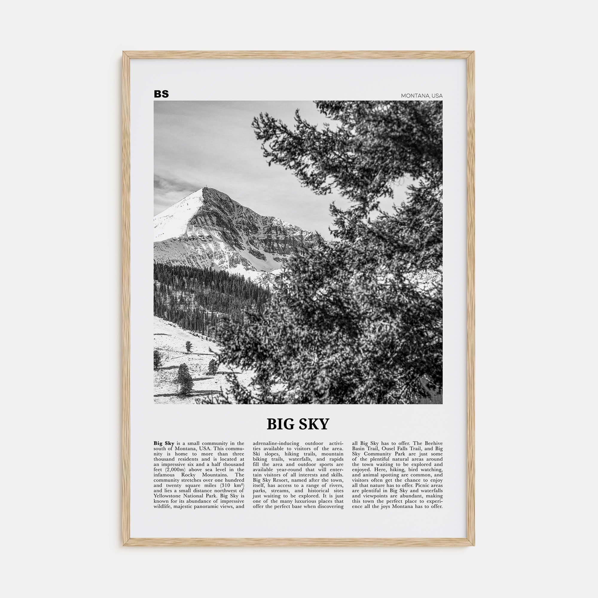 Big Sky Travel B&W Poster
