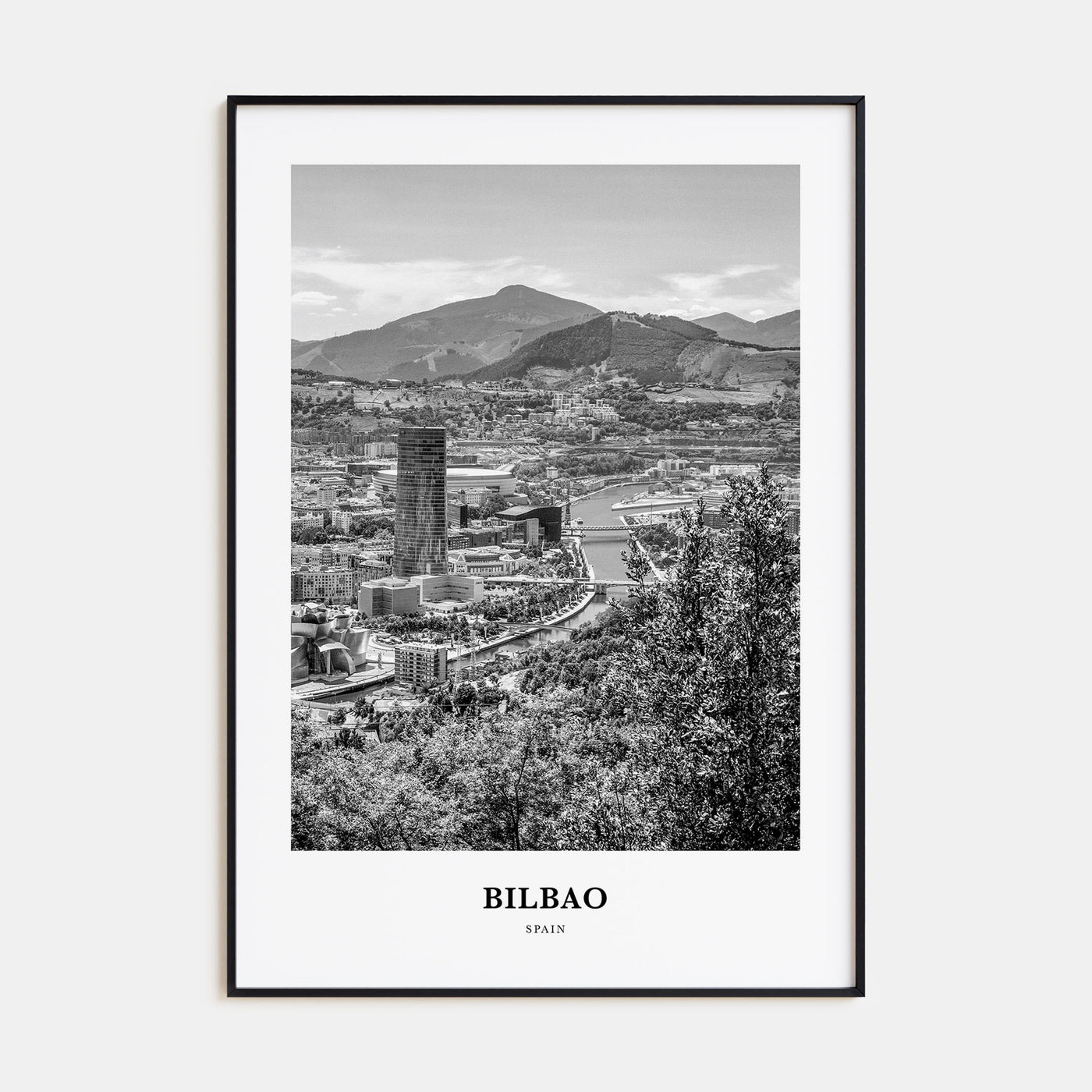 Bilbao Portrait B&W Poster