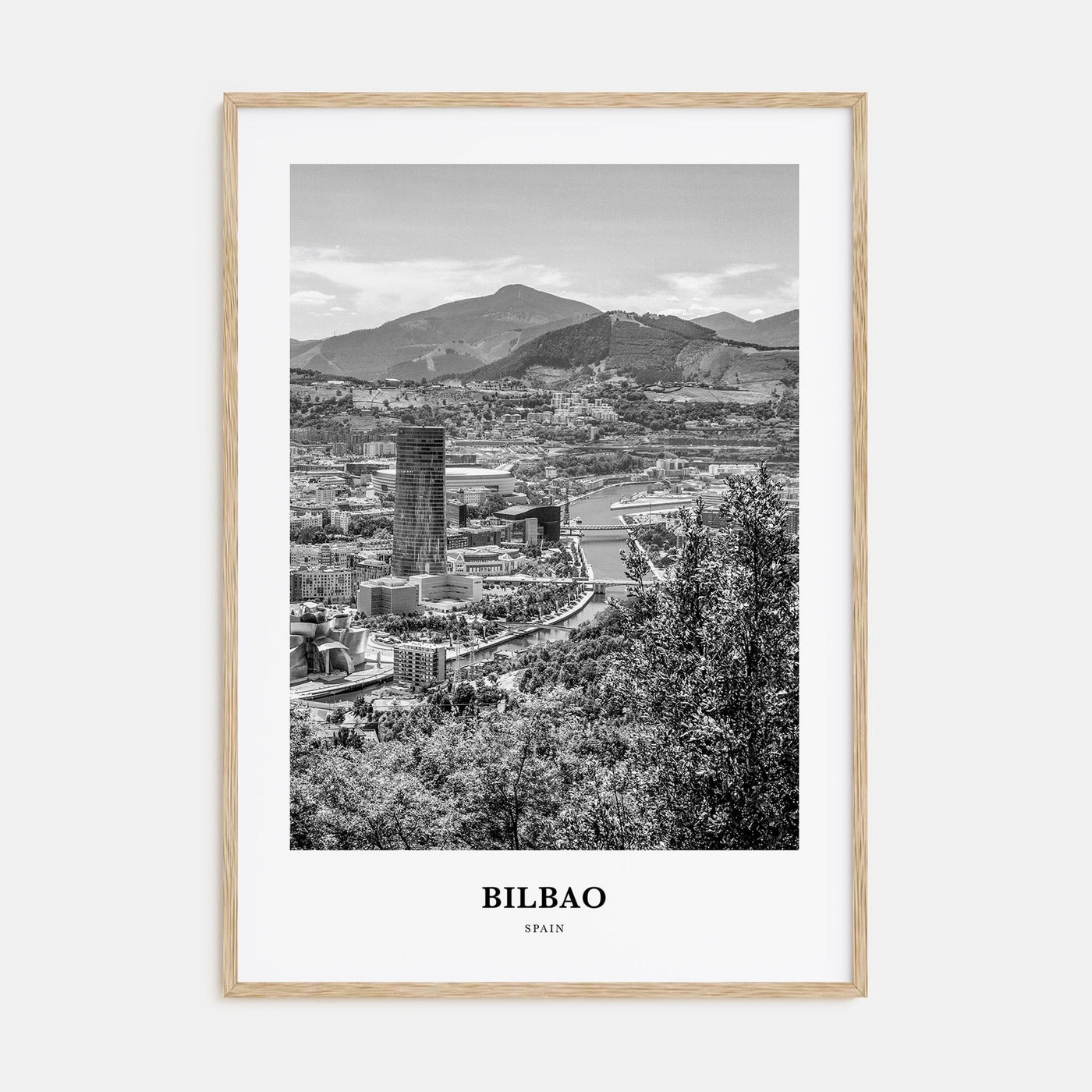 Bilbao Portrait B&W Poster