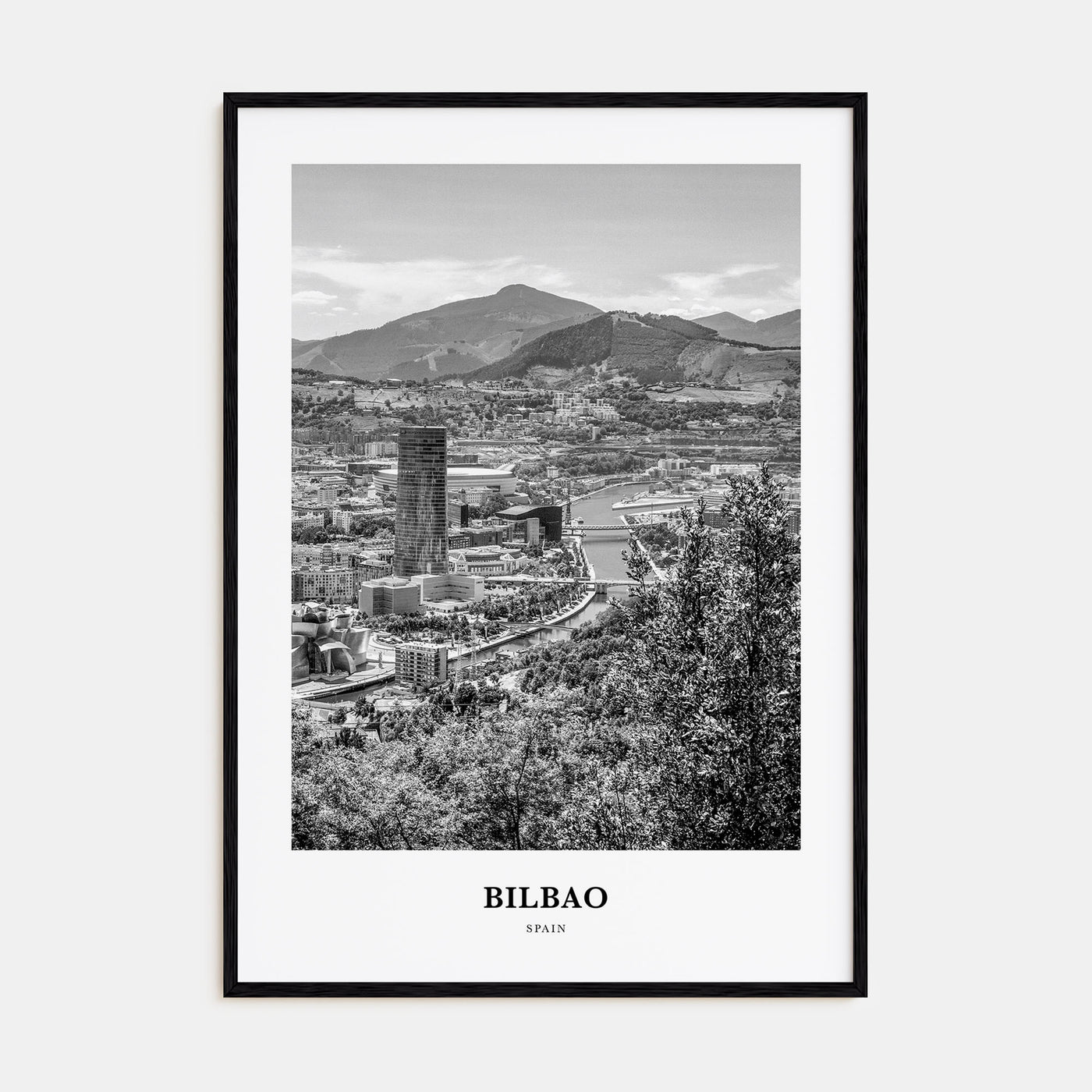 Bilbao Portrait B&W Poster