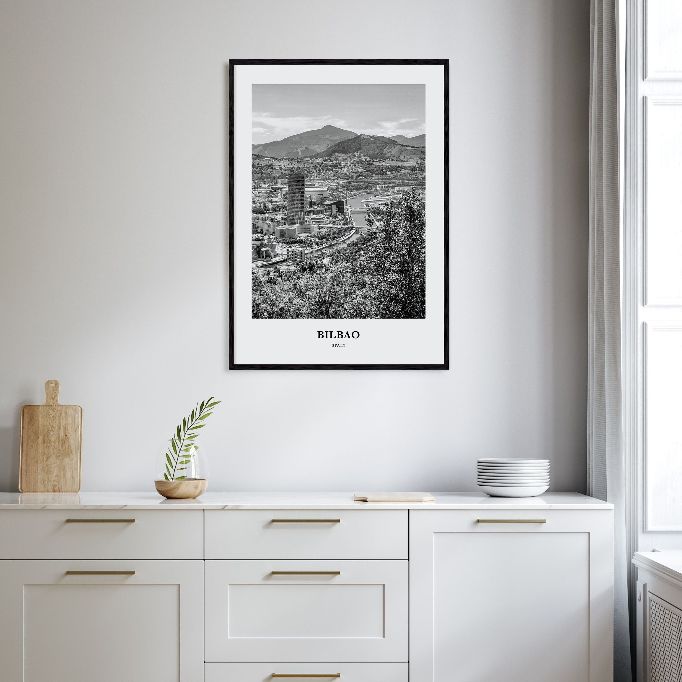 Bilbao Portrait B&W Poster