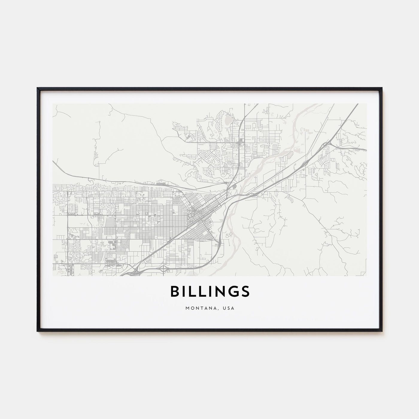 Billings Map Landscape Poster