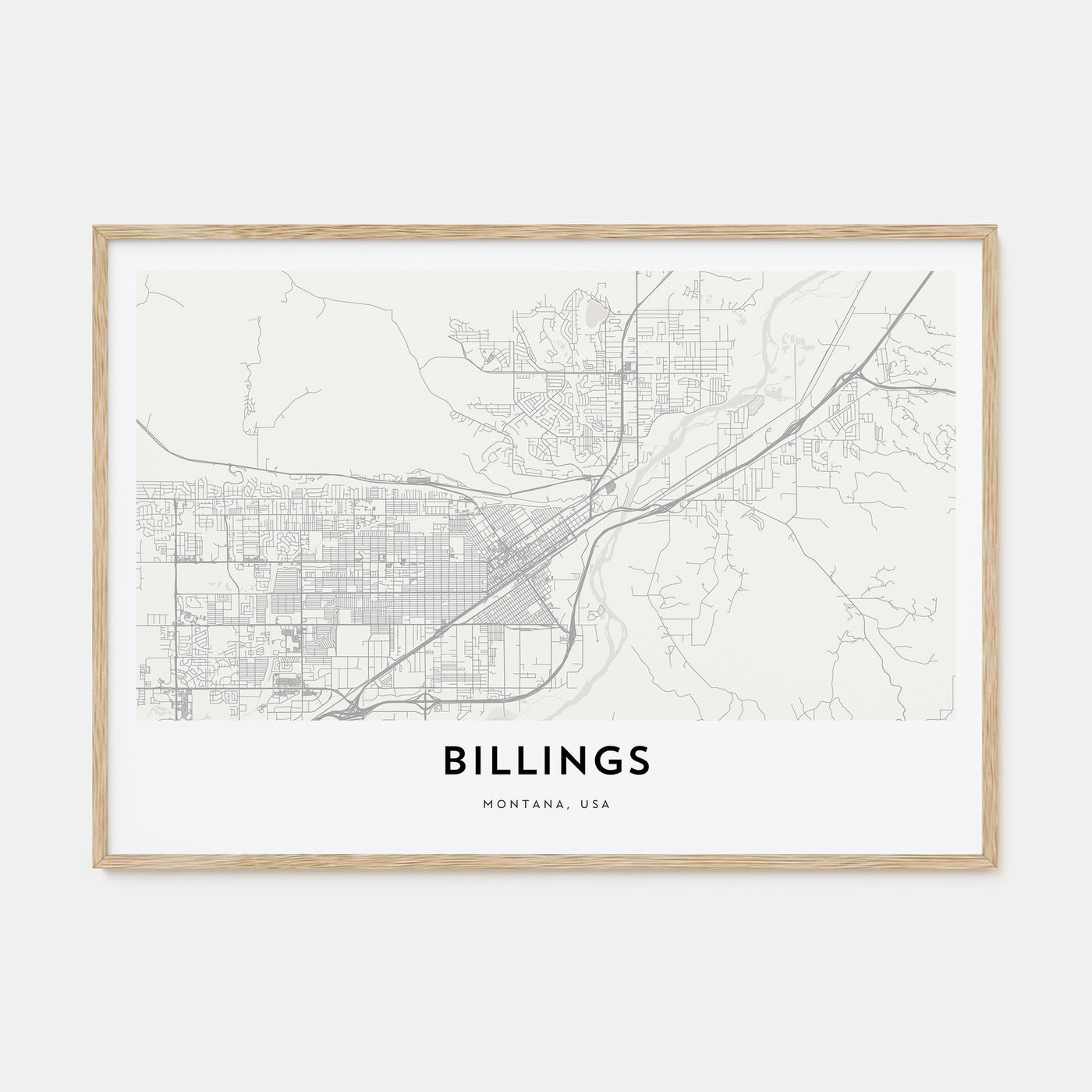 Billings Map Landscape Poster