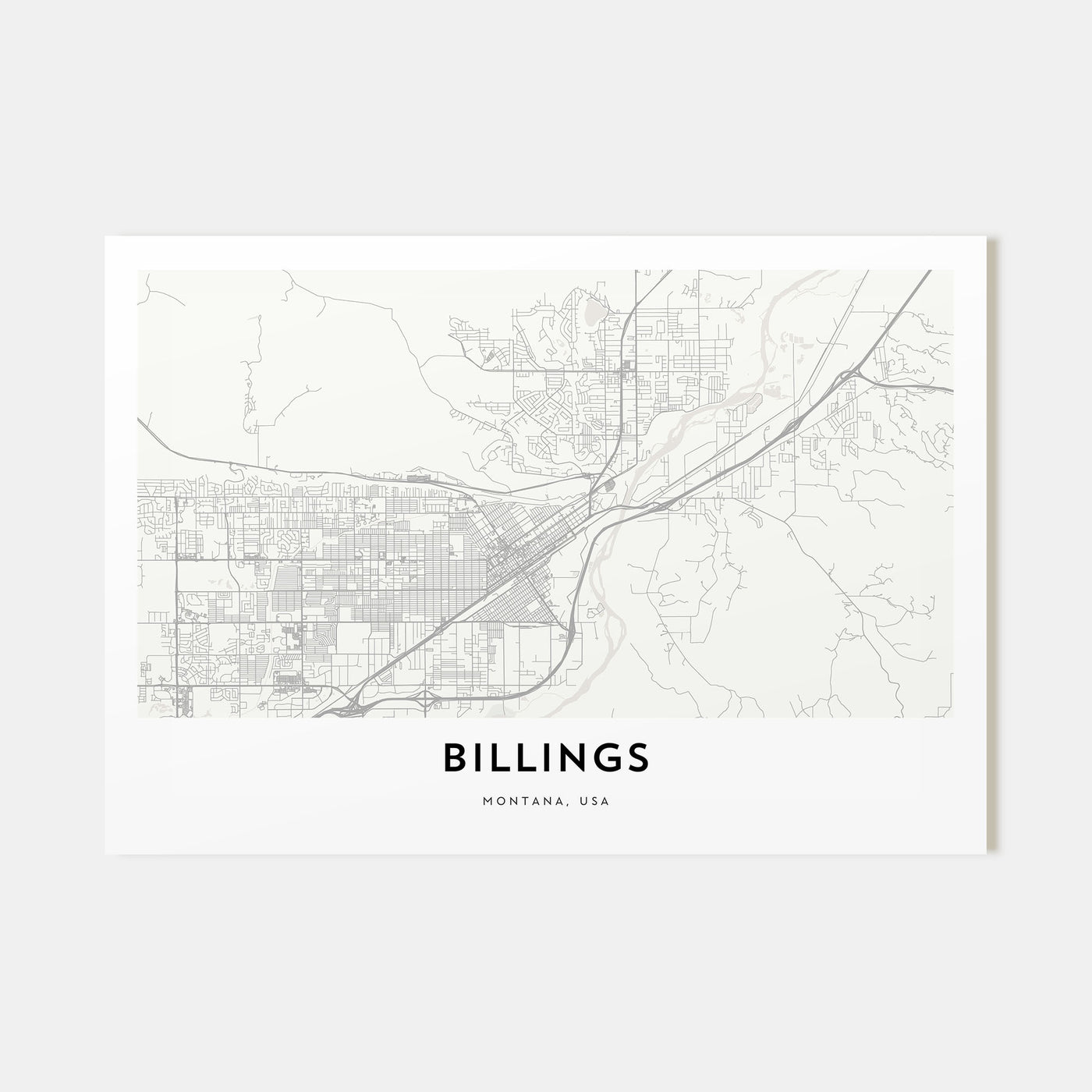 Billings Map Landscape Poster