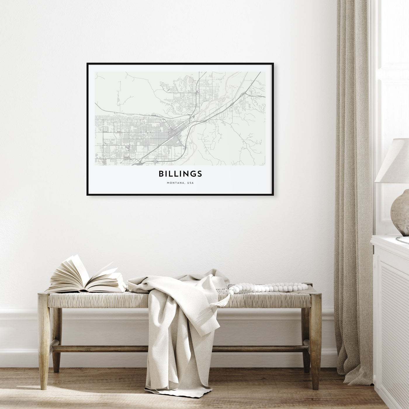 Billings Map Landscape Poster
