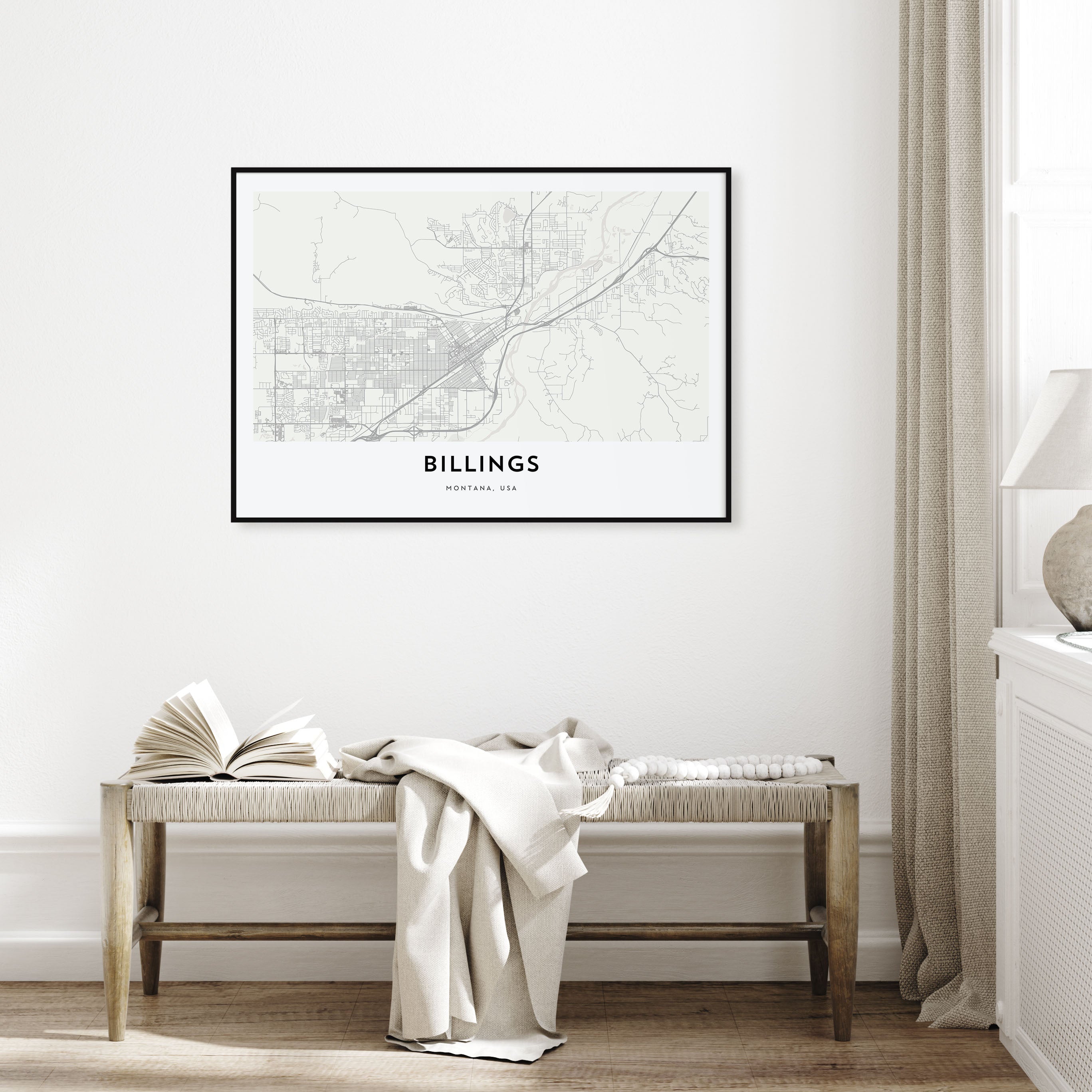 Billings Map Landscape Poster