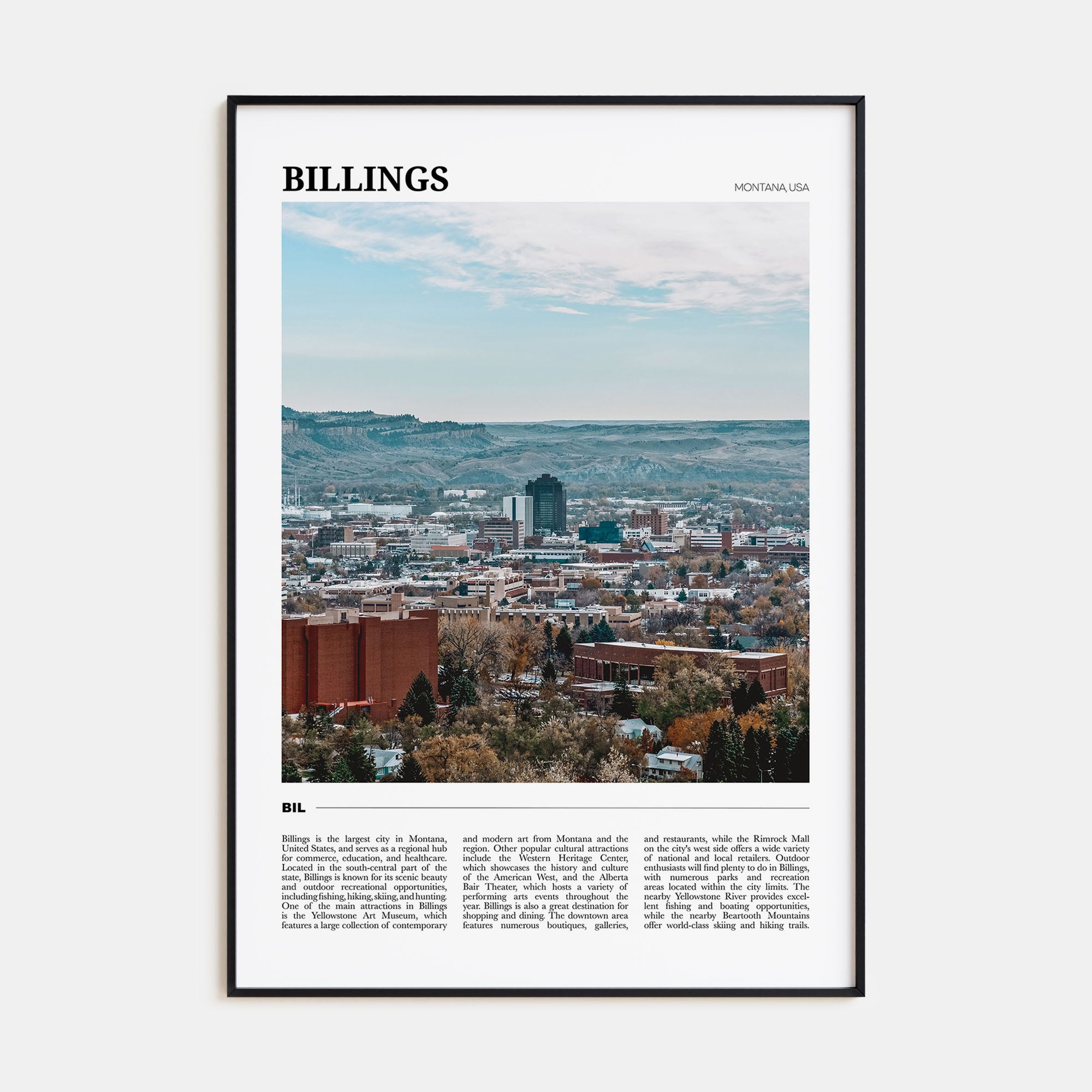 Billings Travel Color Poster