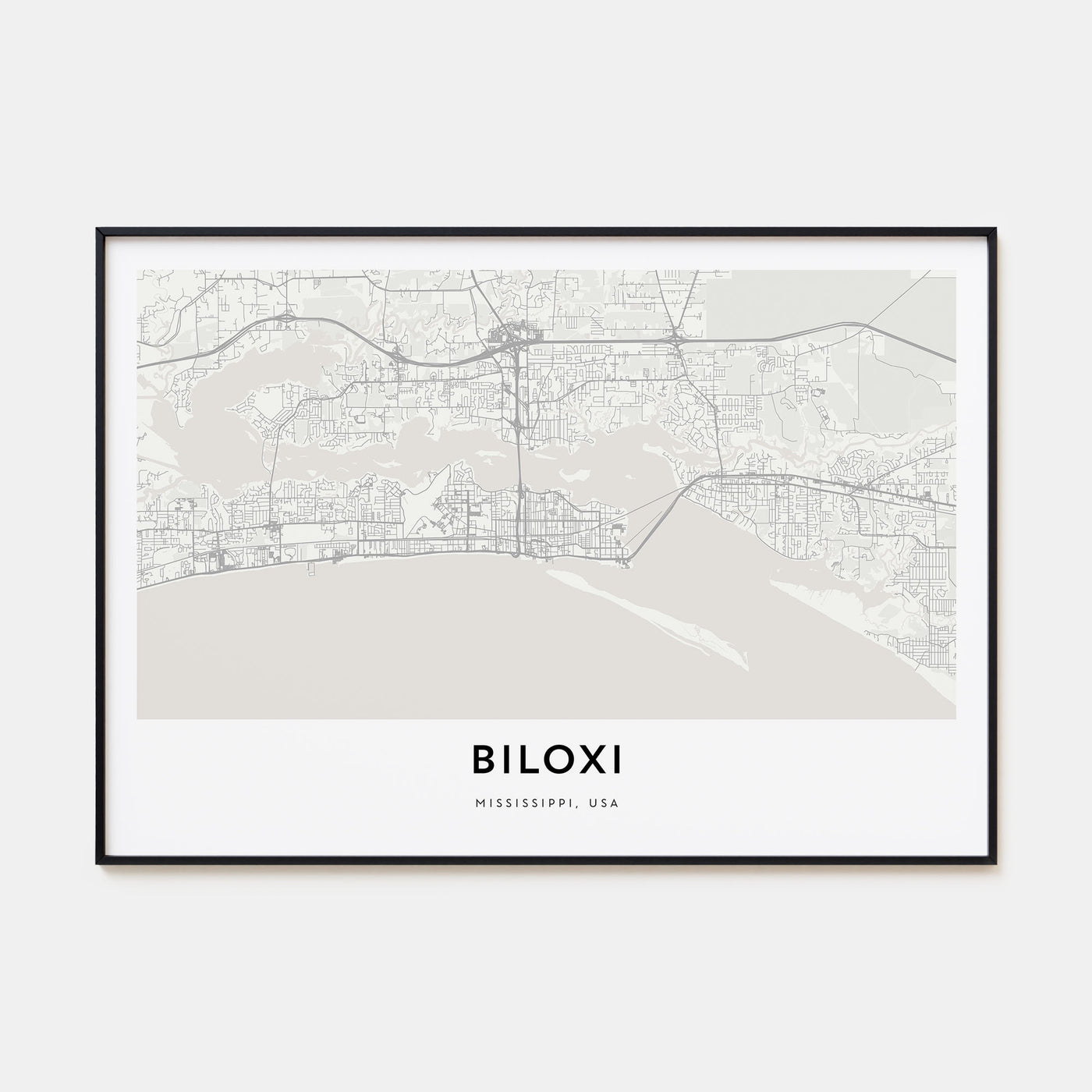 Biloxi Map Landscape Poster