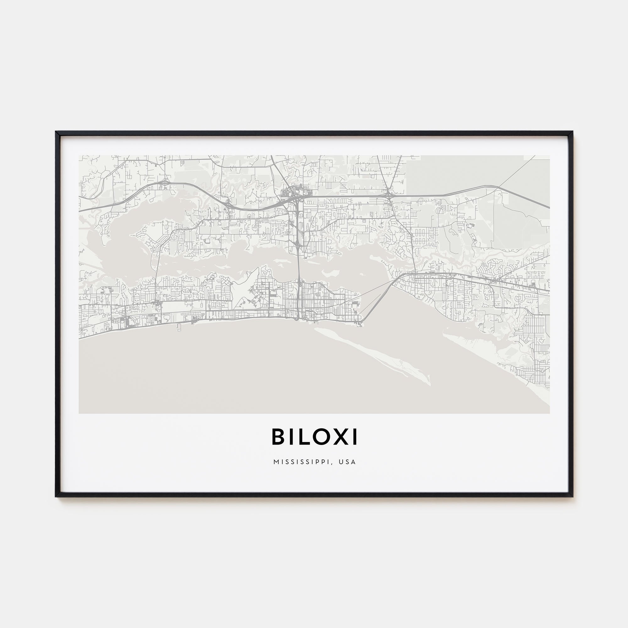 Biloxi Map Landscape Poster