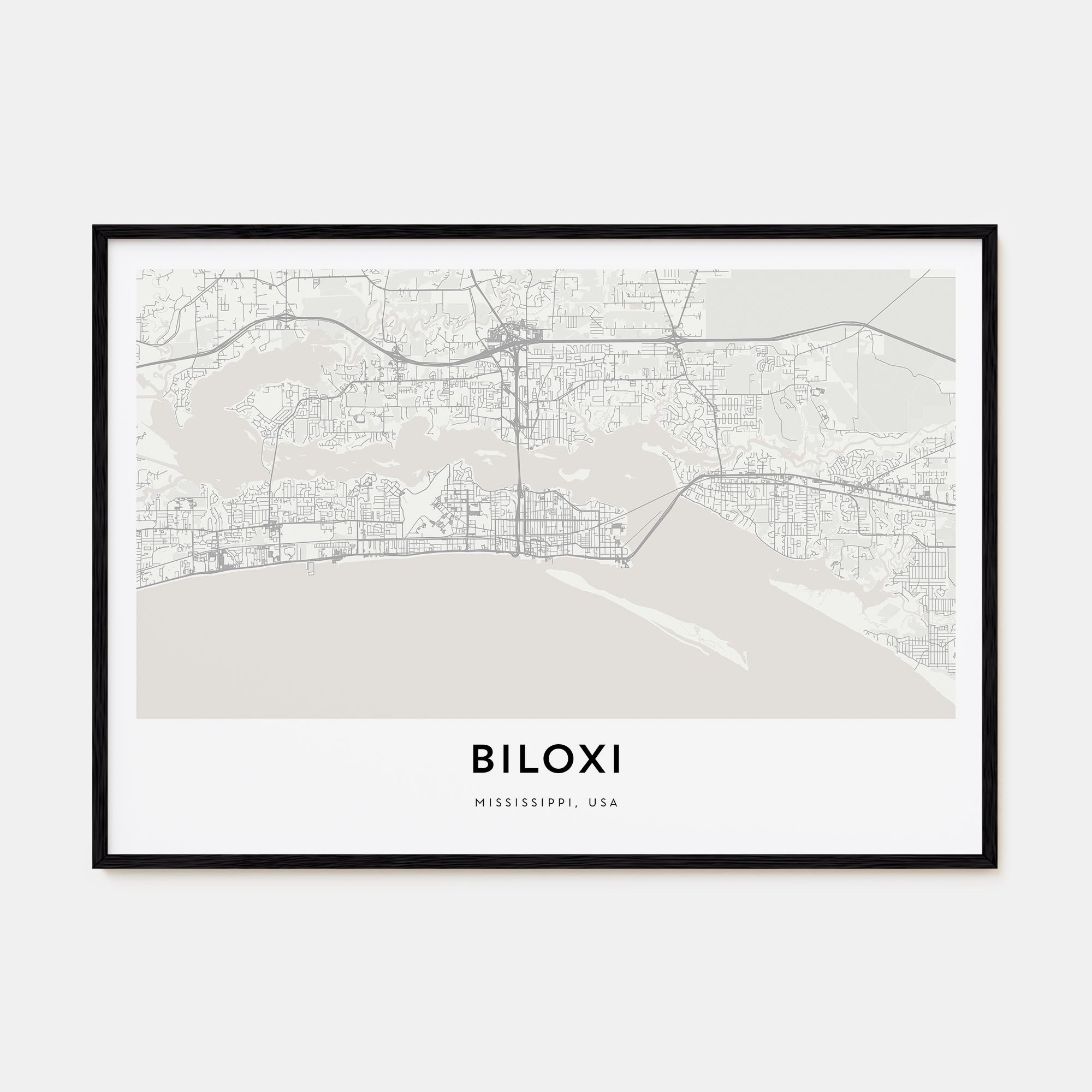 Biloxi Map Landscape Poster