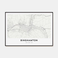Binghamton Map Landscape Poster