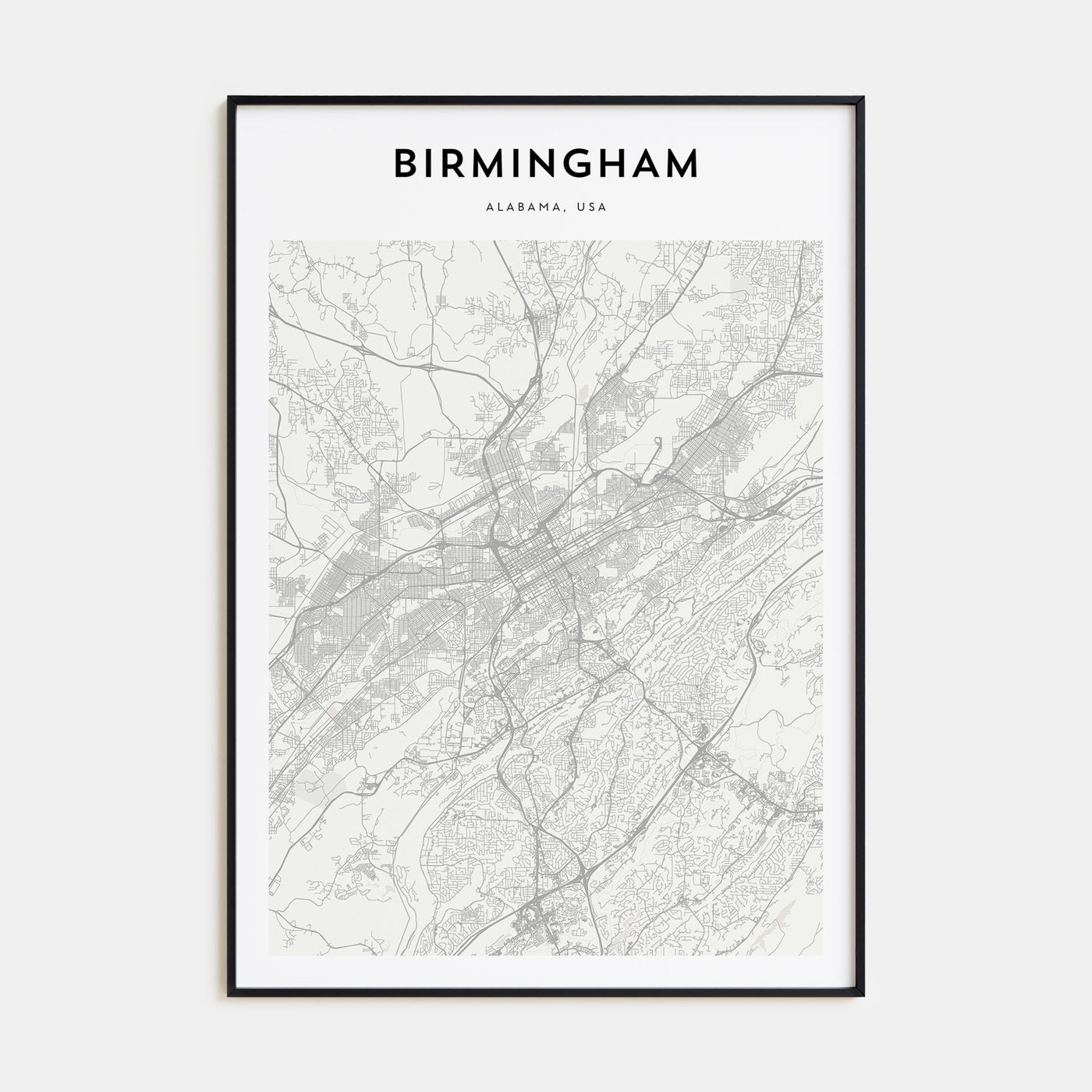 Birmingham, Alabama Map Portrait Poster