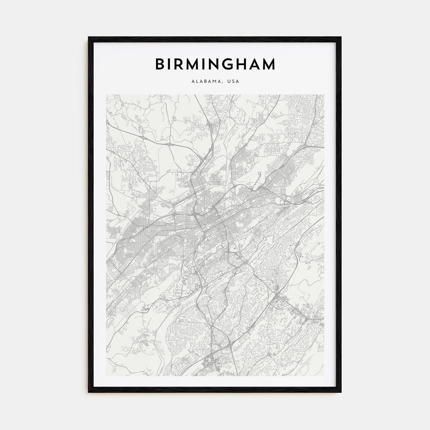 Birmingham, Alabama Map Portrait Poster