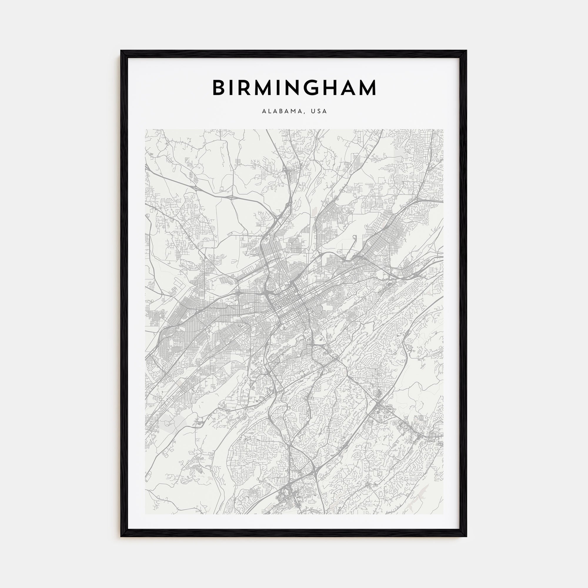 Birmingham, Alabama Map Portrait Poster
