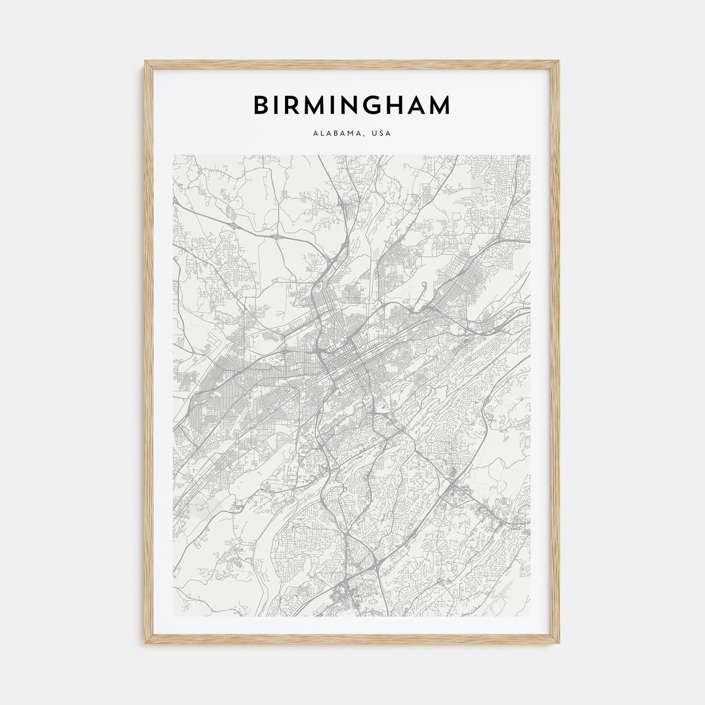Birmingham, Alabama Map Portrait Poster