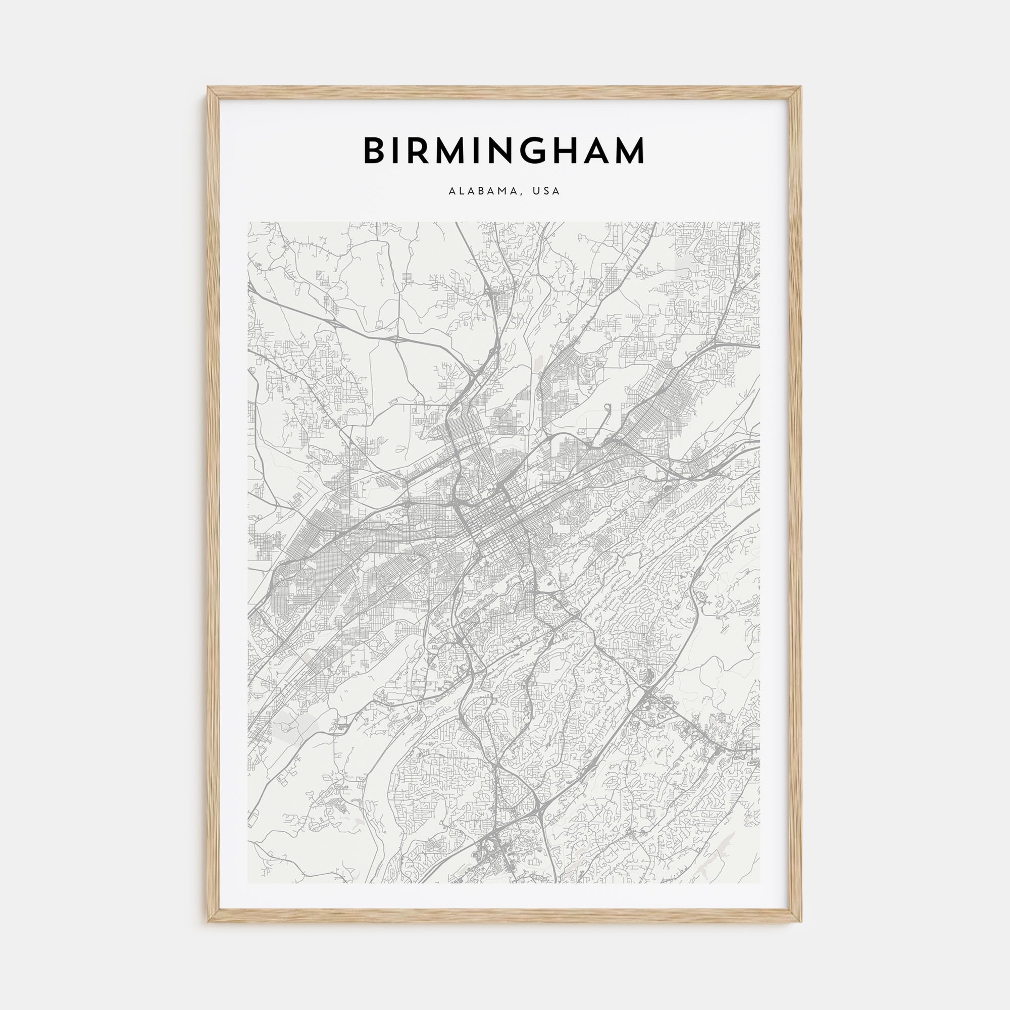 Birmingham, Alabama Map Portrait Poster