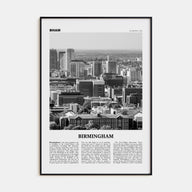 Birmingham, Alabama Travel B&W Poster