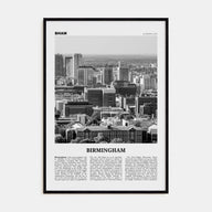 Birmingham, Alabama Travel B&W Poster