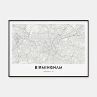 Birmingham, England Map Landscape Poster