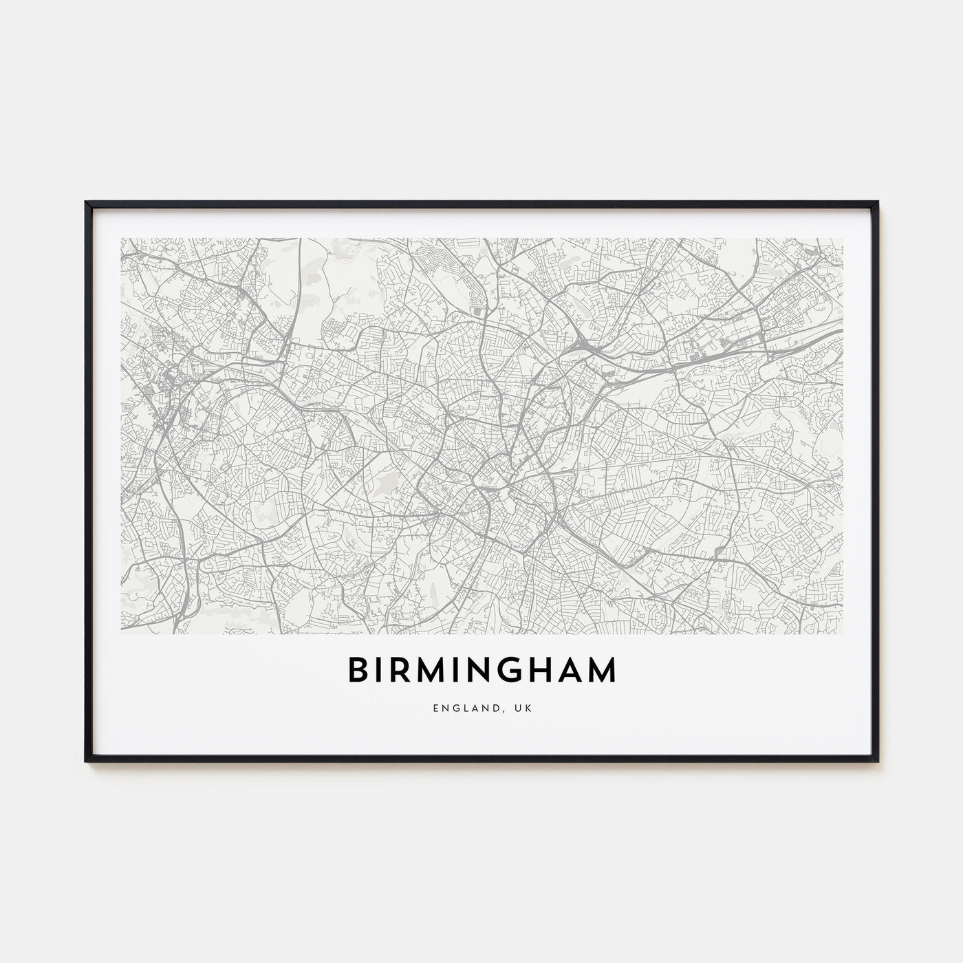 Birmingham, England Map Landscape Poster