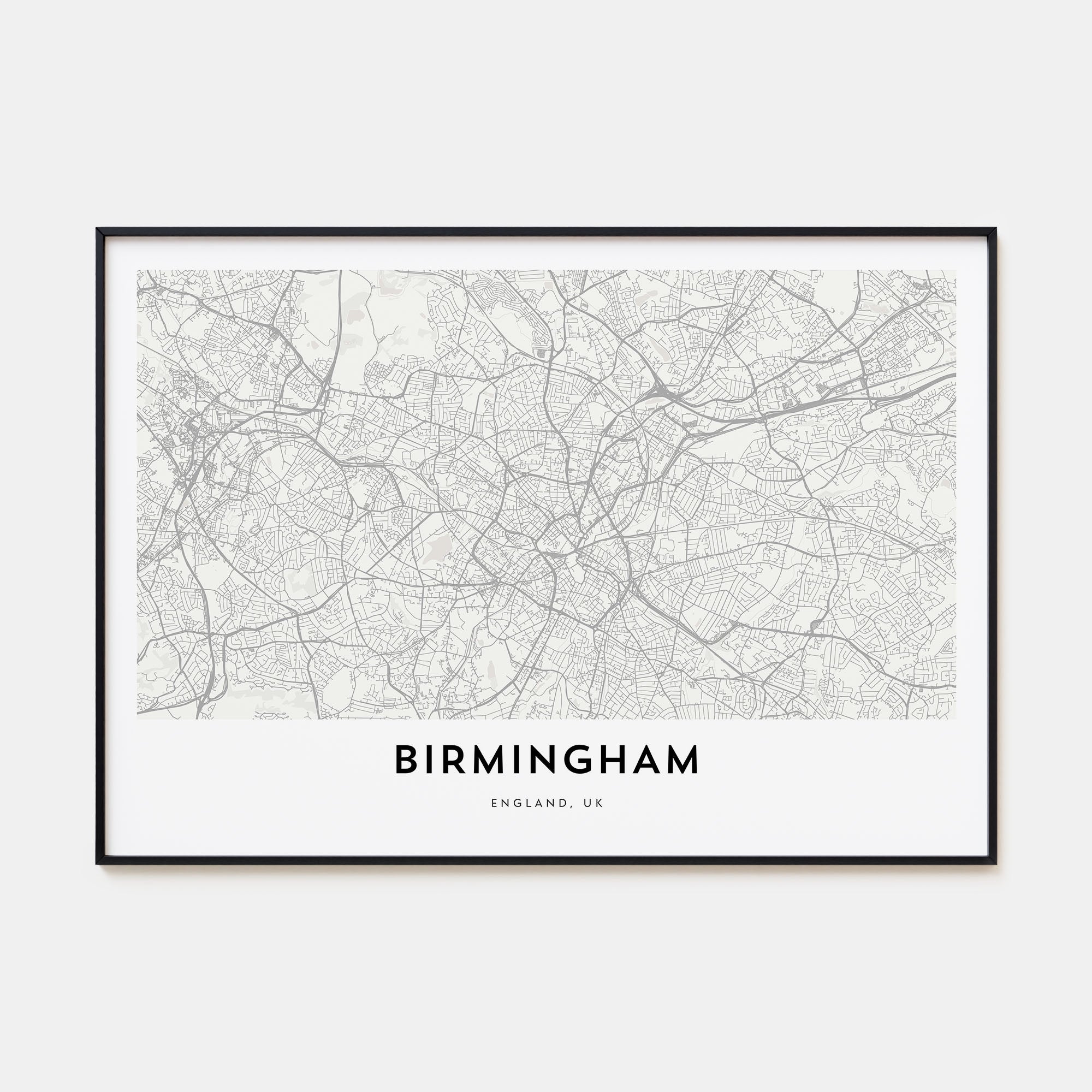 Birmingham, England Map Landscape Poster