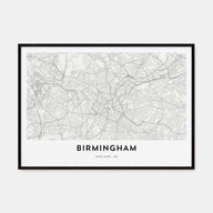 Birmingham, England Map Landscape Poster