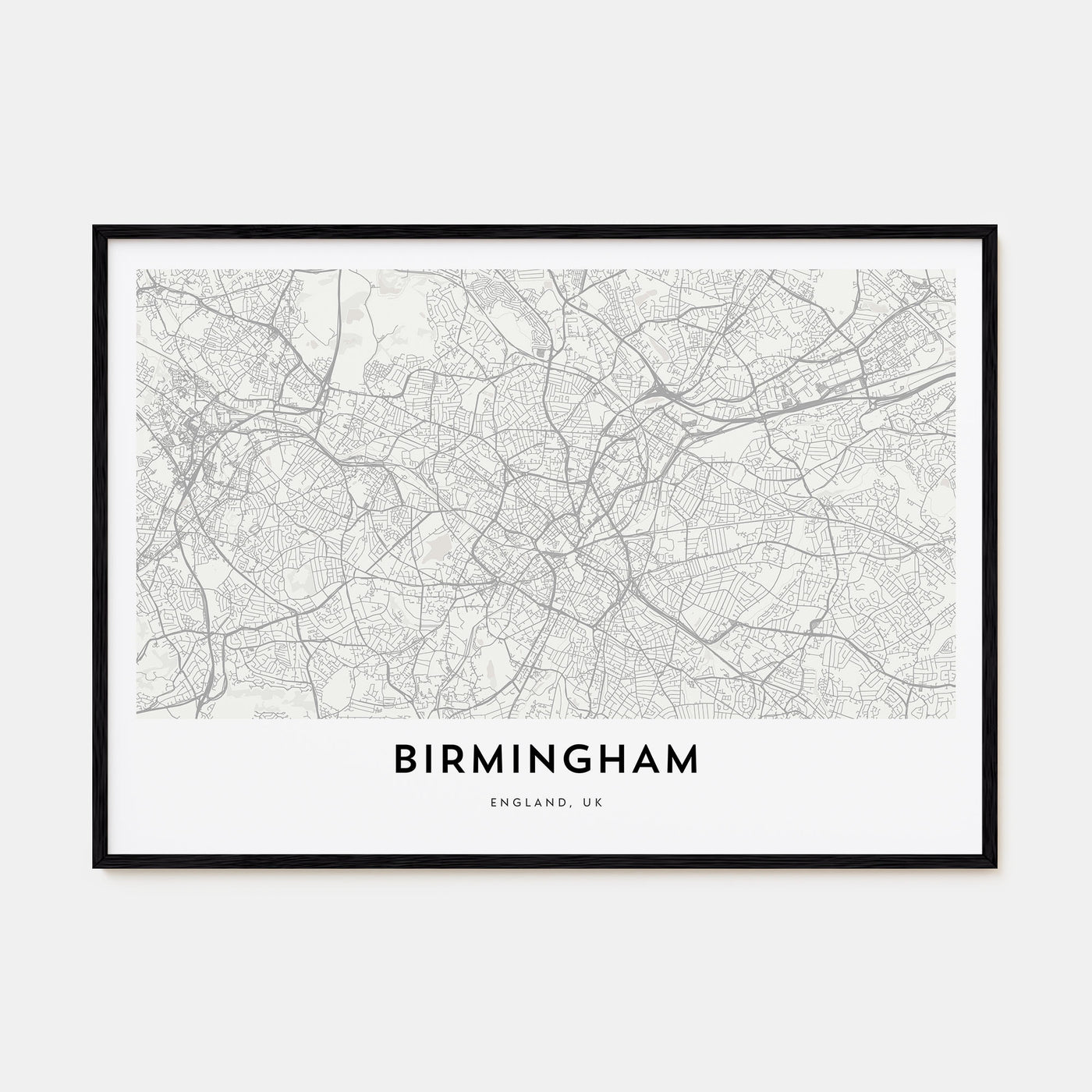 Birmingham, England Map Landscape Poster