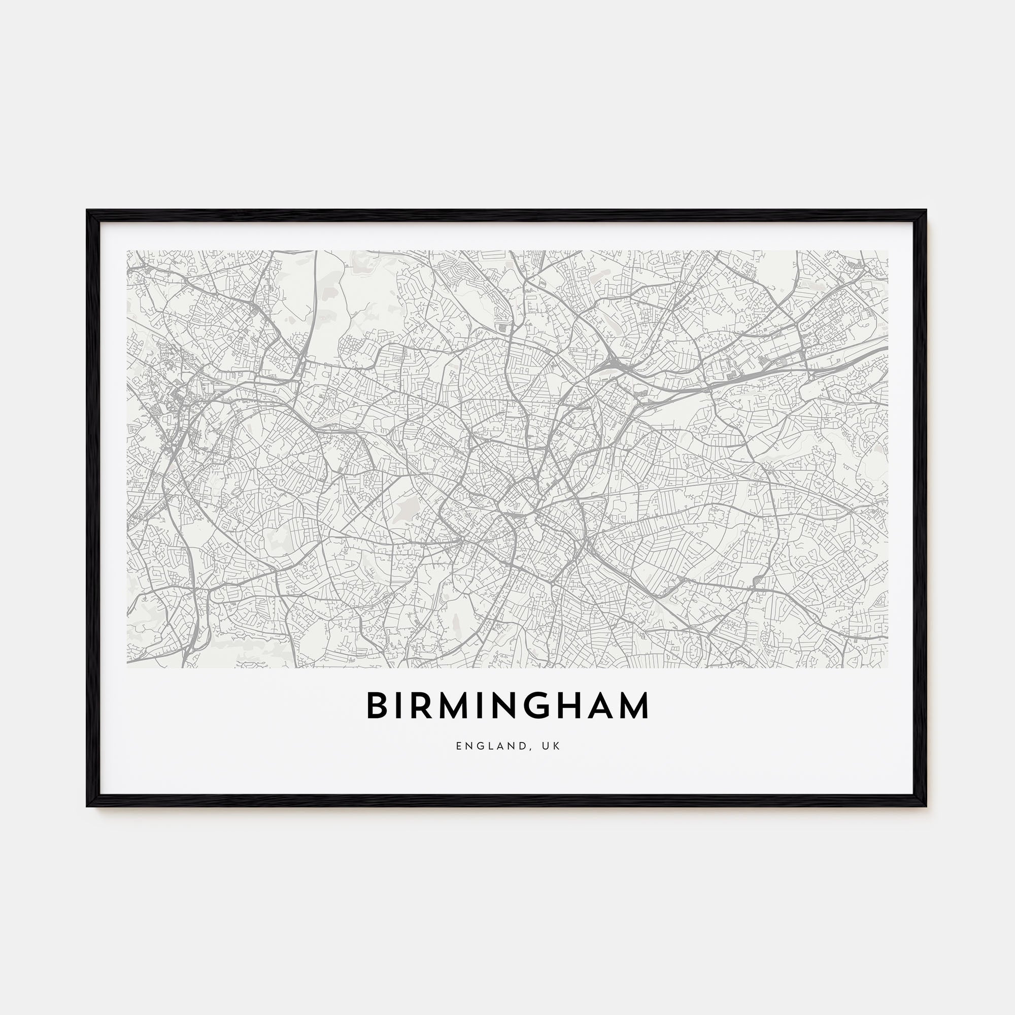 Birmingham, England Map Landscape Poster