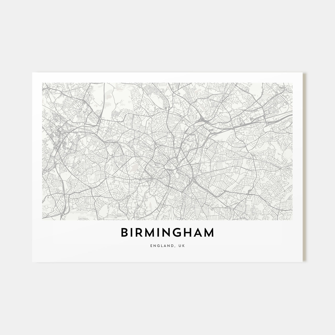 Birmingham, England Map Landscape Poster