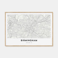 Birmingham, England Map Landscape Poster