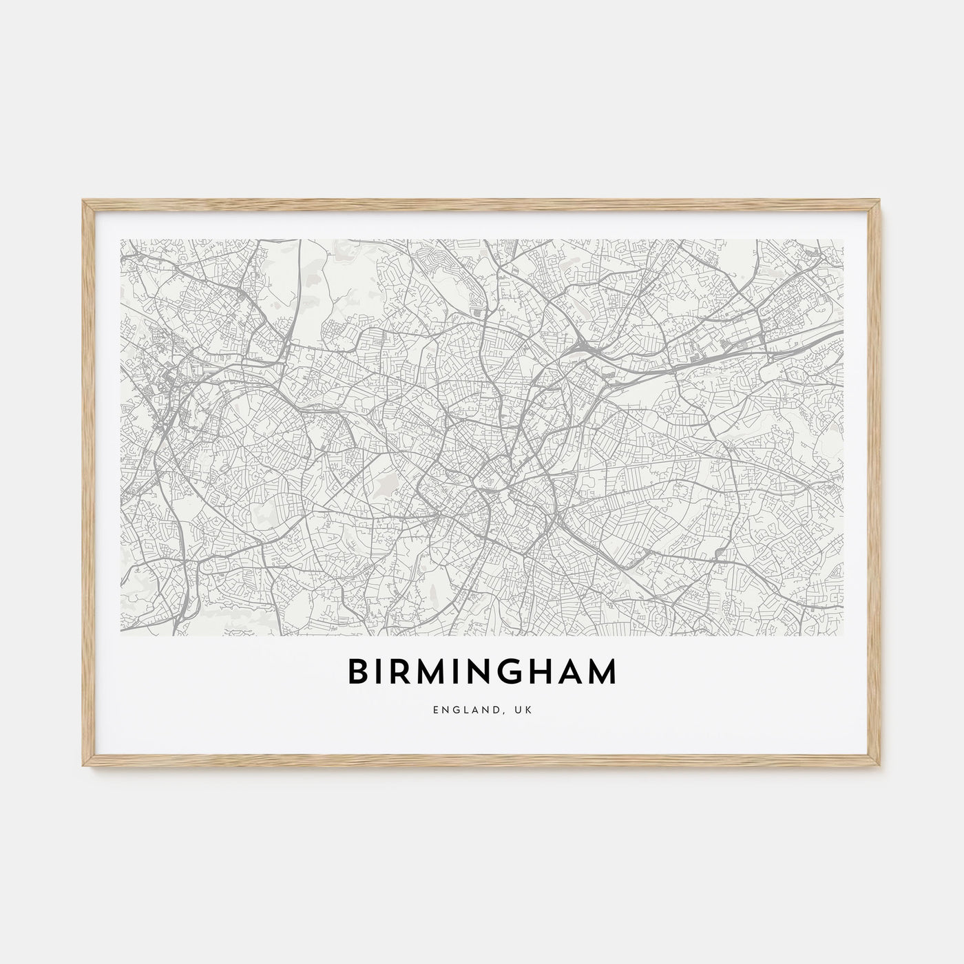Birmingham, England Map Landscape Poster