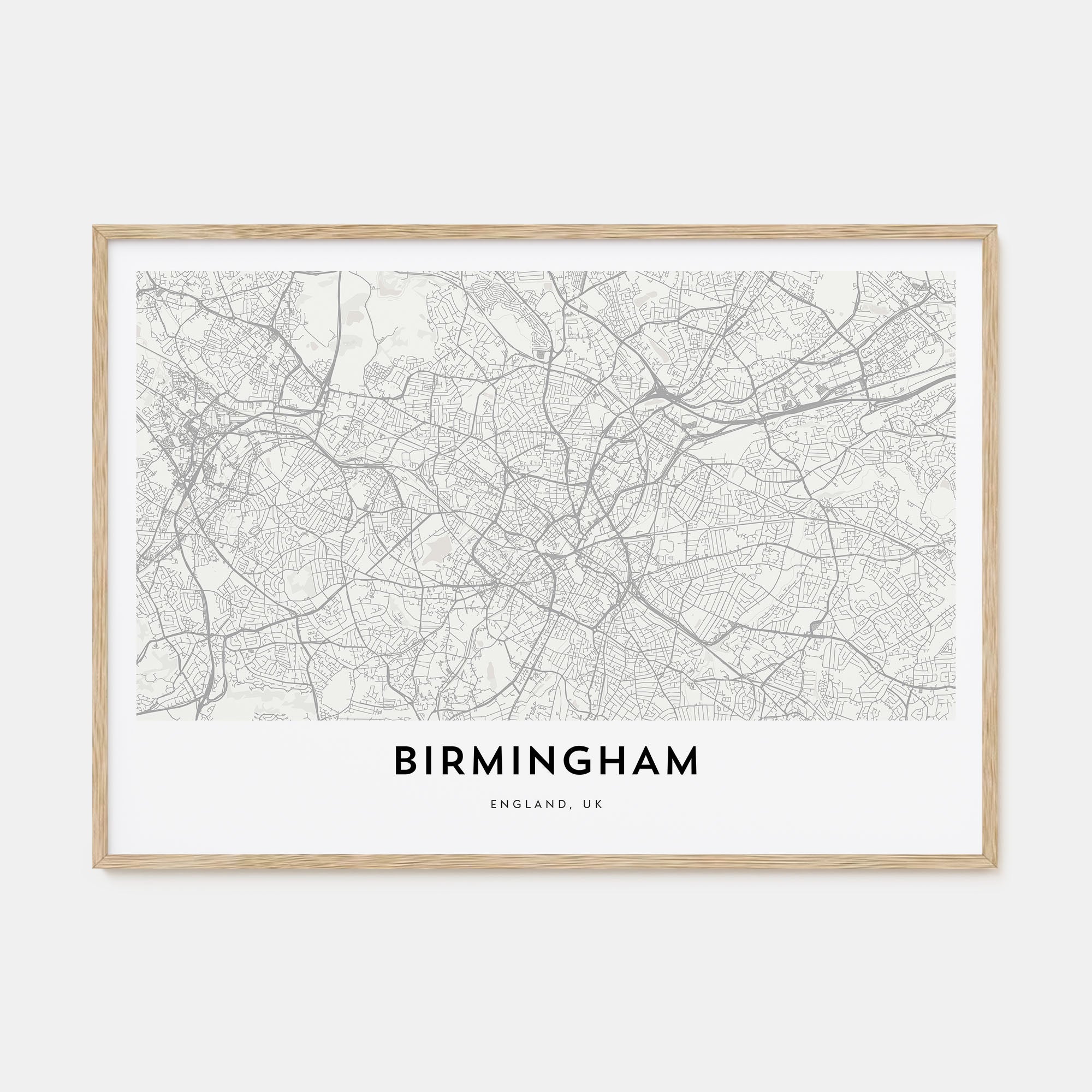 Birmingham, England Map Landscape Poster