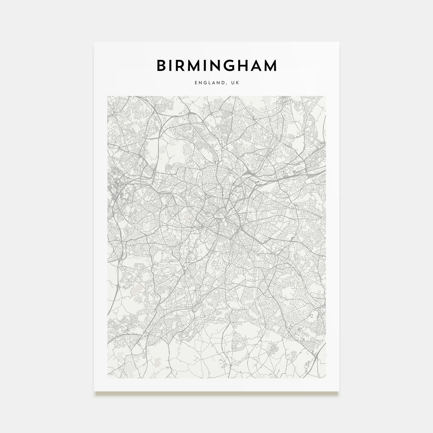 Birmingham, England Map Portrait Poster