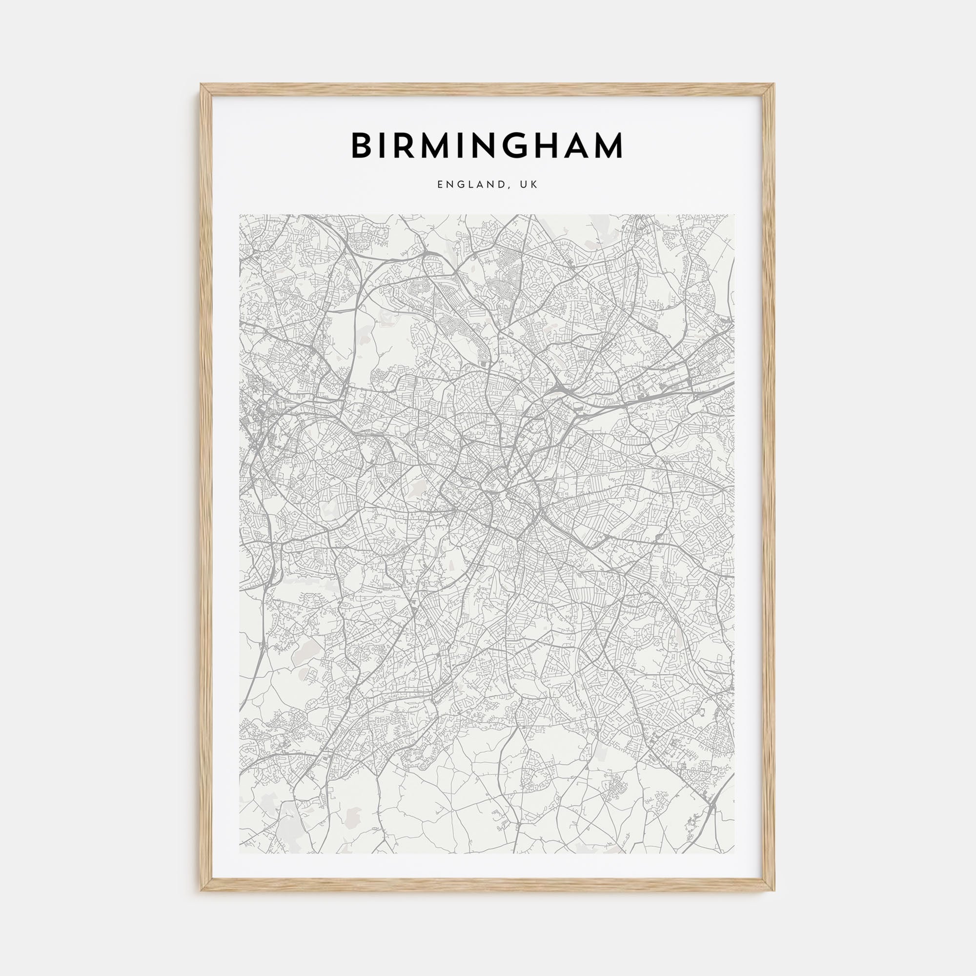 Birmingham, England Map Portrait Poster