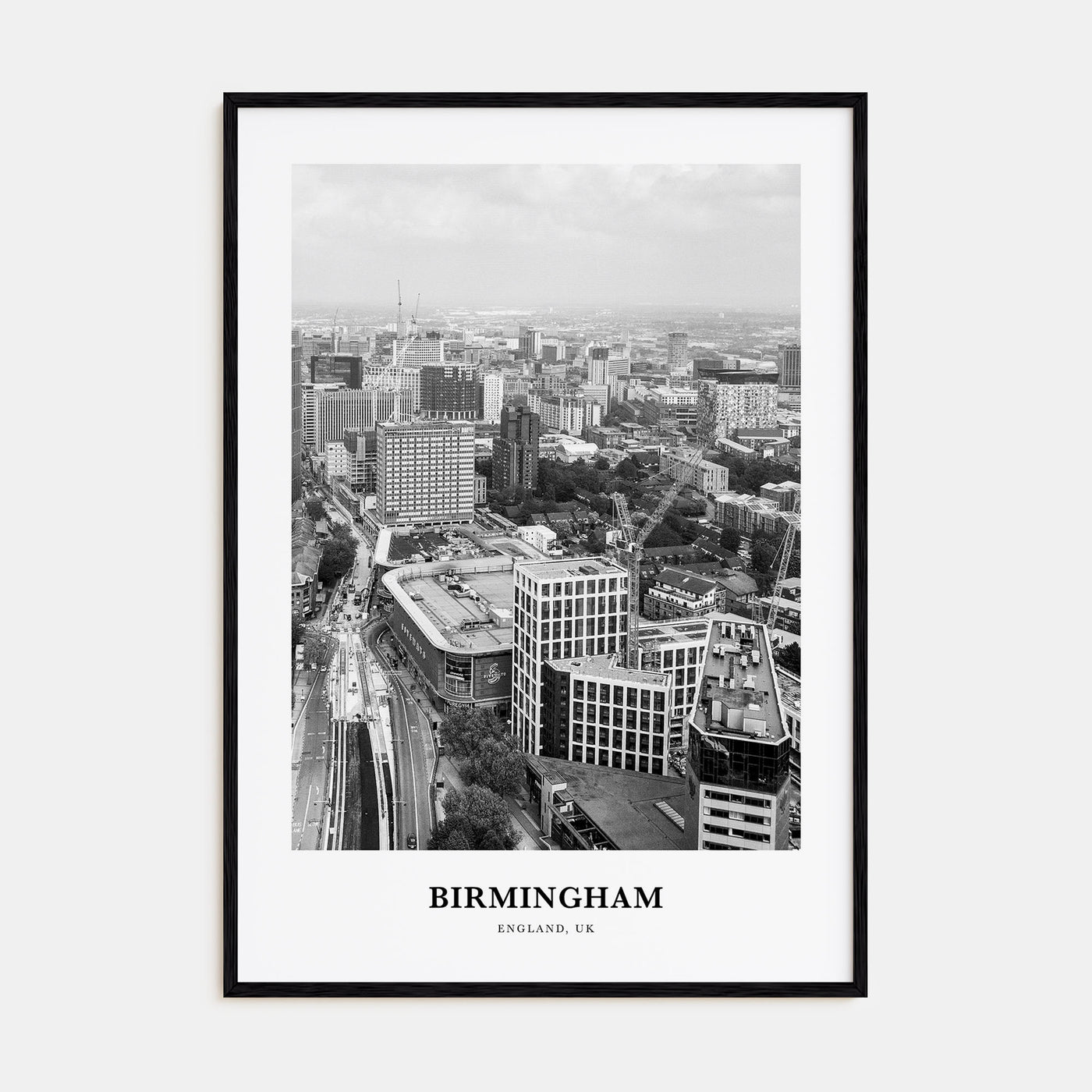 Birmingham, England Portrait B&W Poster
