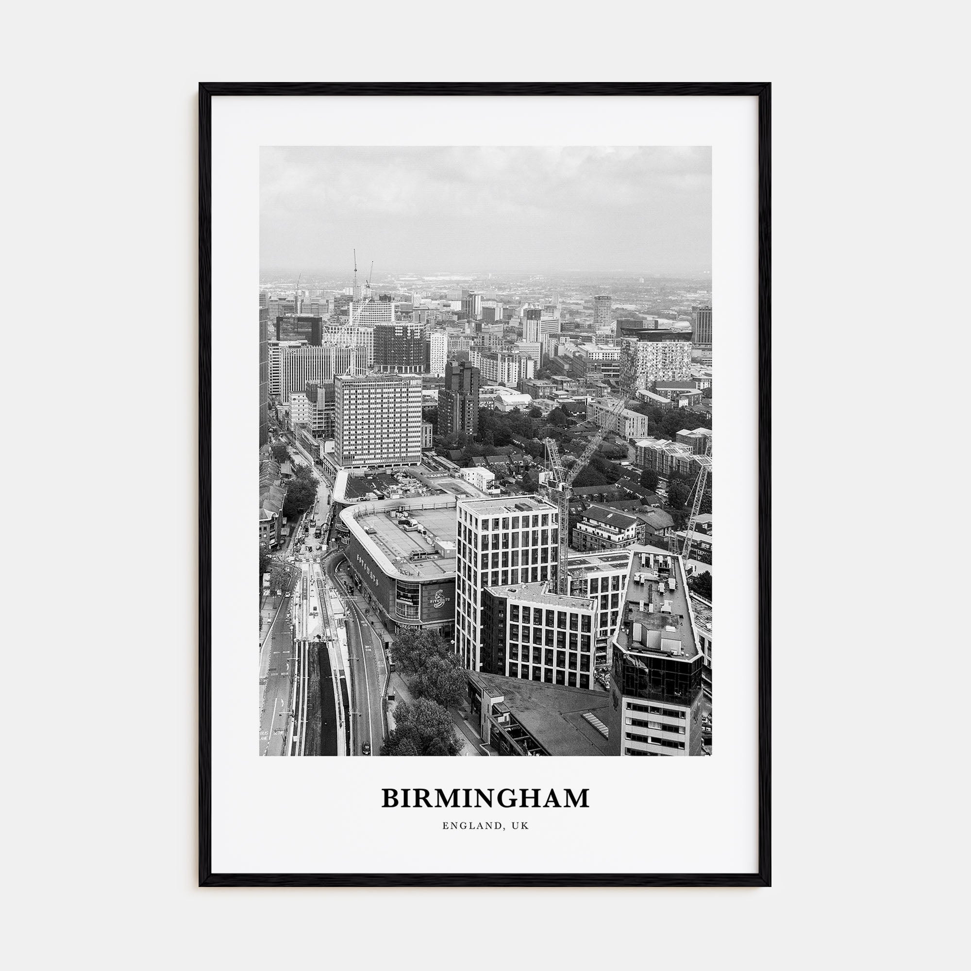 Birmingham, England Portrait B&W Poster