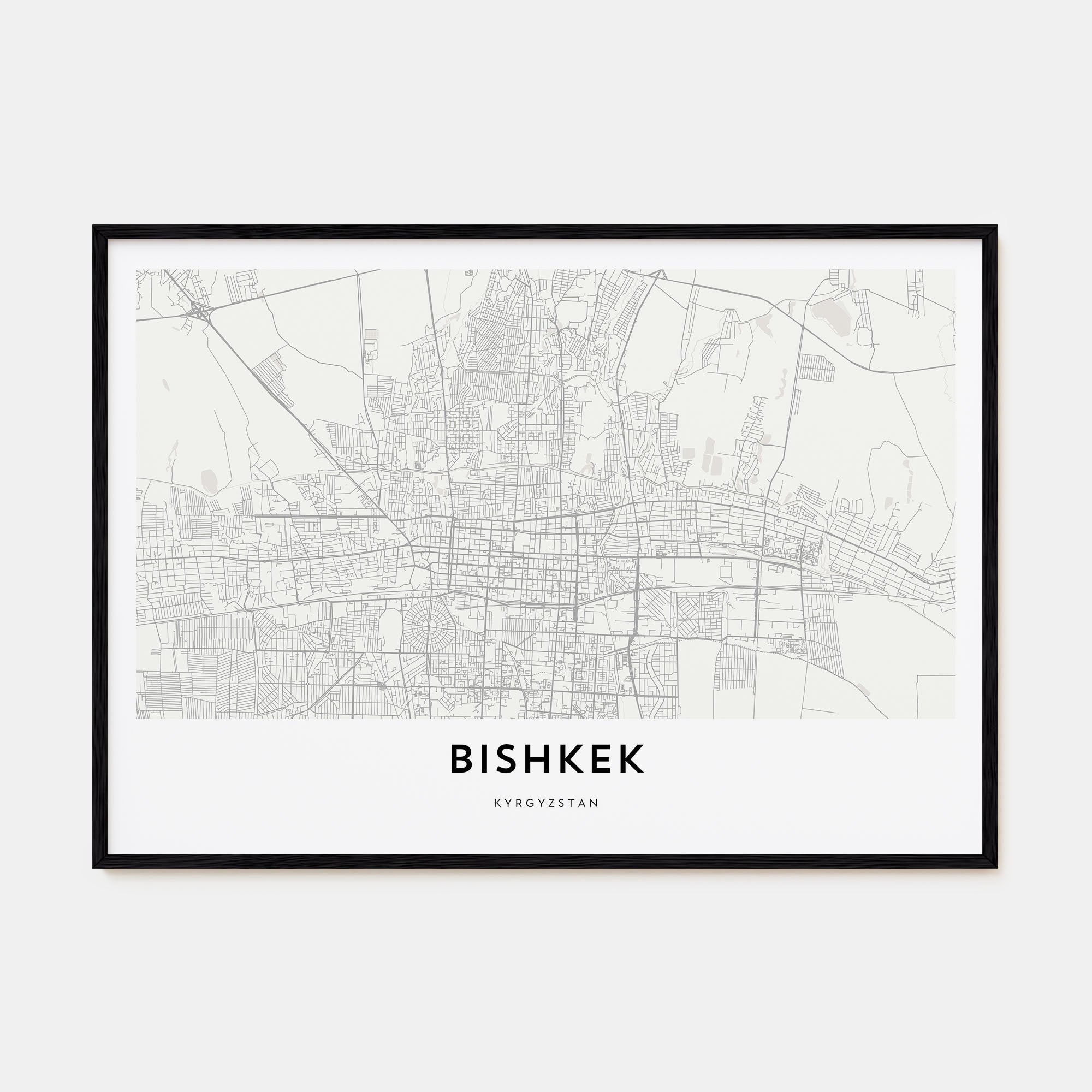 Bishkek Map Landscape Poster