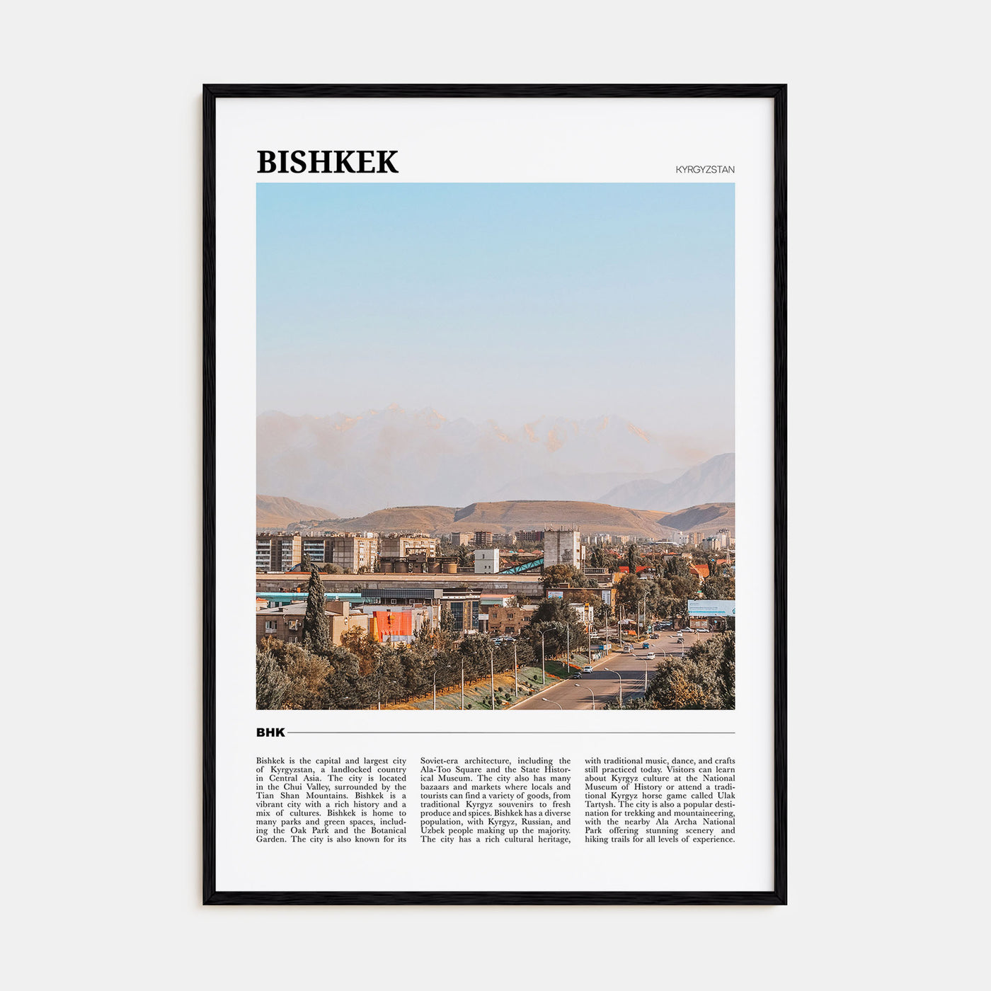 Bishkek Travel Color Poster